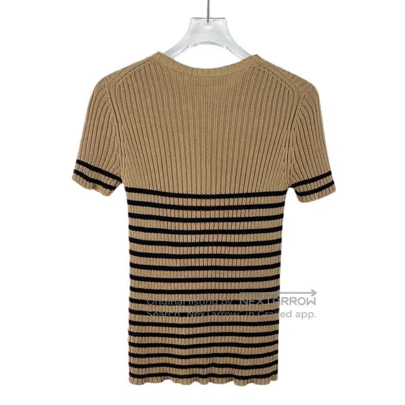 Dior Dior Dark brown logo letter striped cotton round-neck shor Size XXS / US 00 / IT 34 - 2 Thumbnail