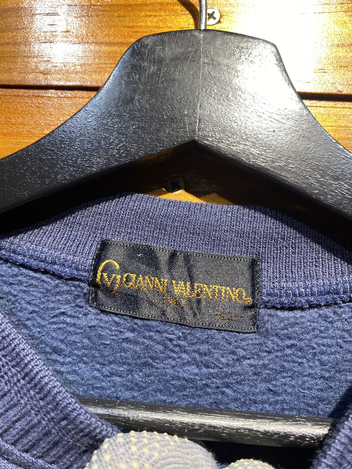 Gianni Valentino Vintage Gianni Valentino Italy Navy Blue Sweatshirt Classic Size US XL / EU 56 / 4 - 4 Thumbnail