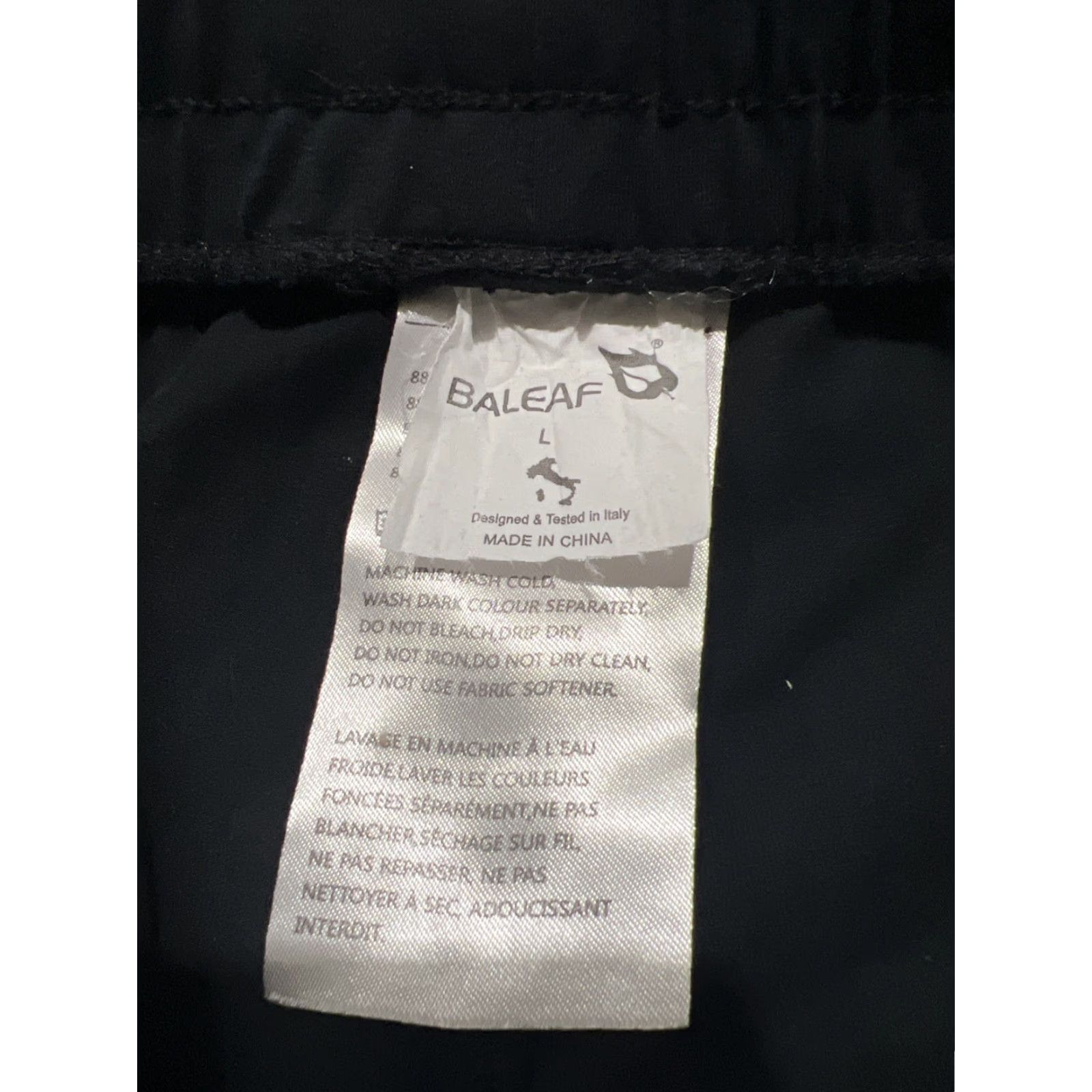 Vintage Baleaf Shorts Men’s Black Elastic Waist Drawstring Pockets Size Large L Size US 33 - 3 Thumbnail