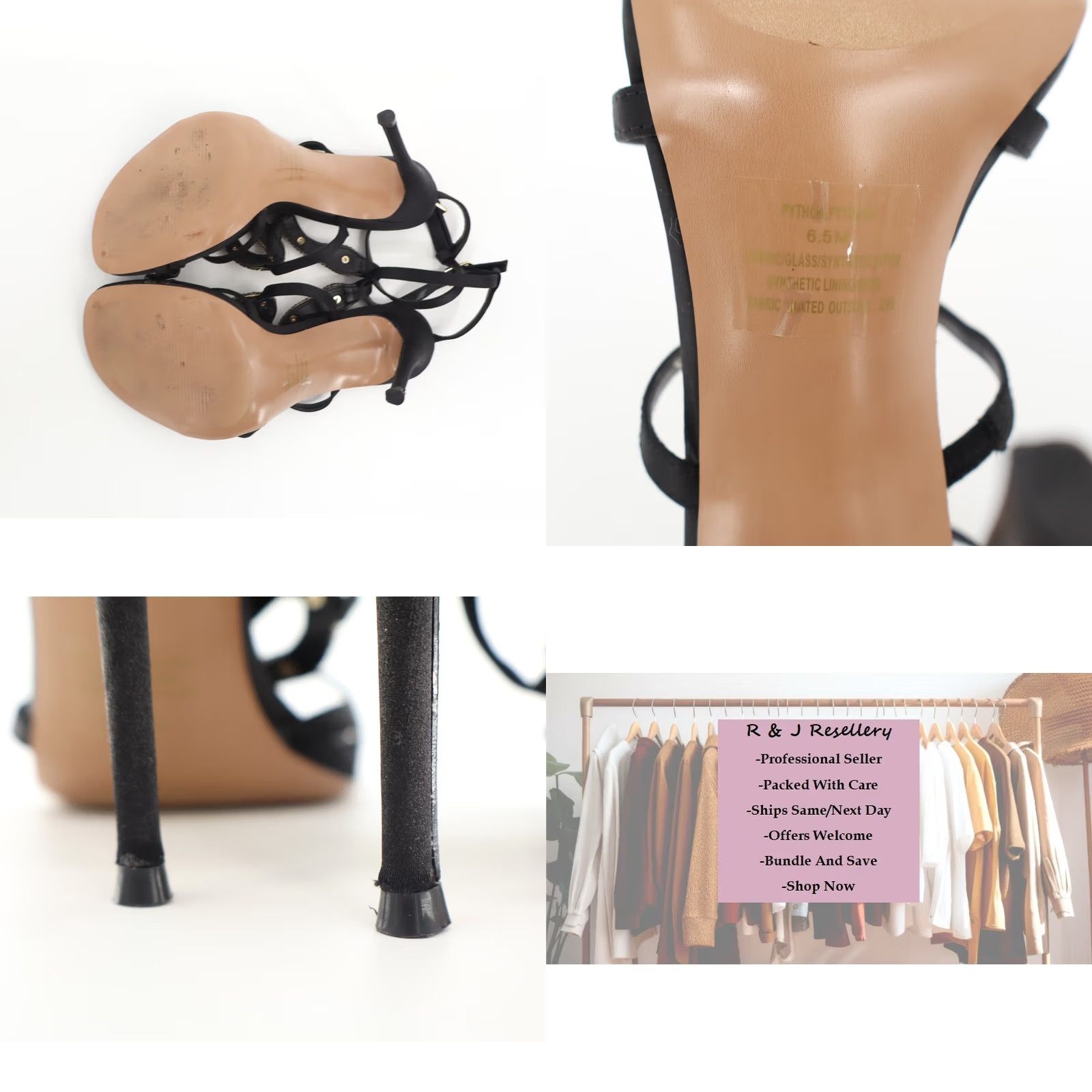 Steve Madden Steve Madden Python Embellished T-Strap Stiletto Heel Dress Sandals 6.5M Size M / US 6-8 / IT 42-44 - 8 Thumbnail