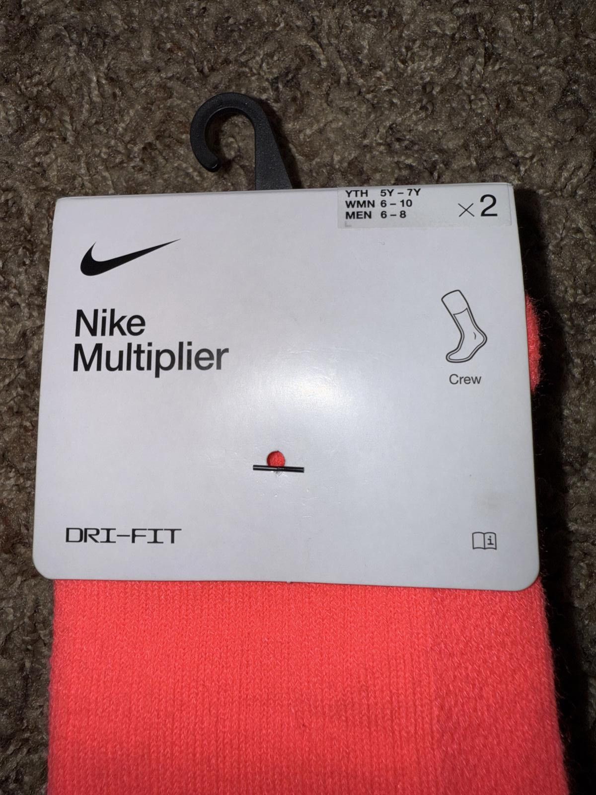 Nike Nike Multiplier Dri-Fit Tennis Running Crew Socks (2 Pairs) Sample Size ONE SIZE - 4 Thumbnail