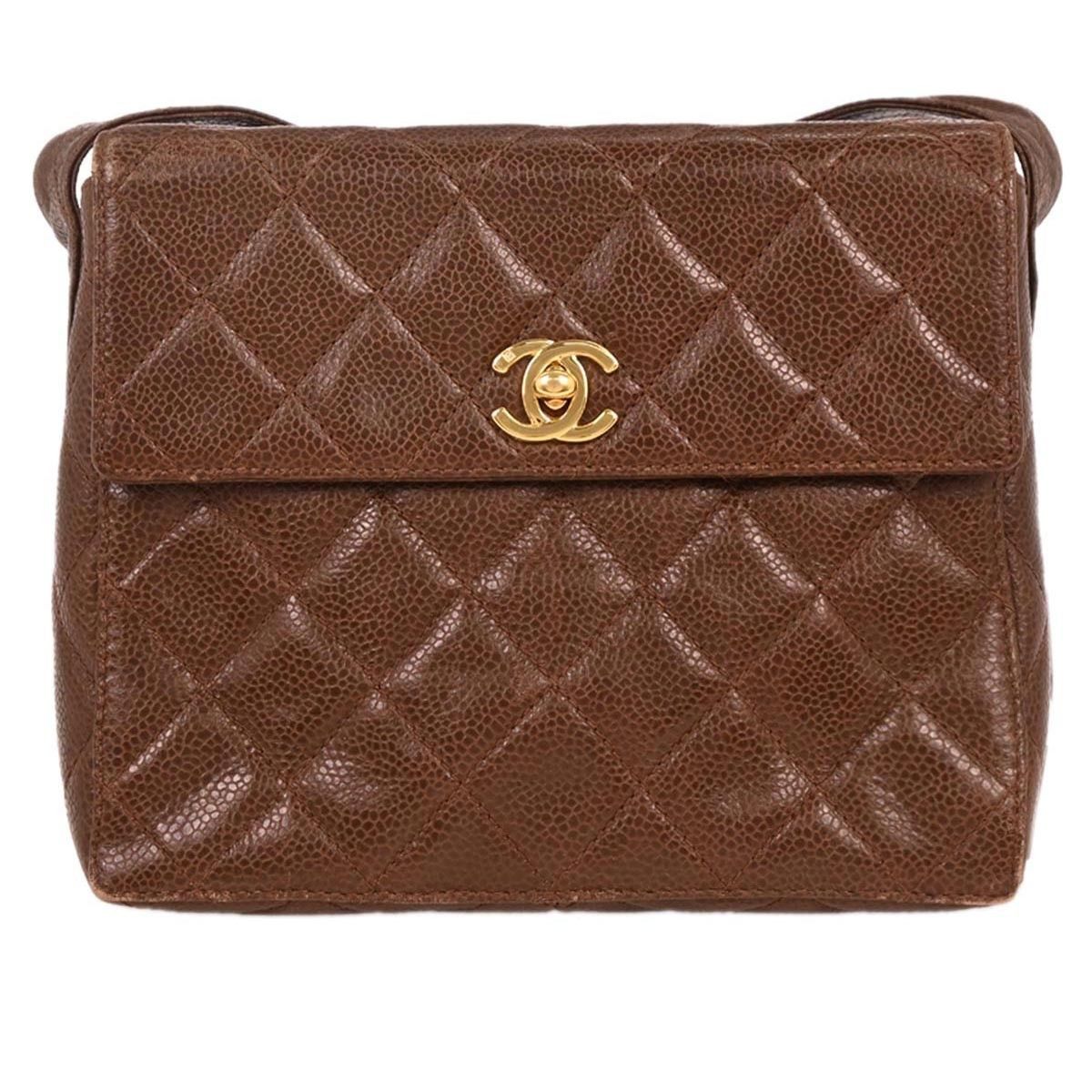 Chanel Chanel Vintage Square CC Flap Bag Quilted Caviar Size ONE SIZE - 1 Thumbnail