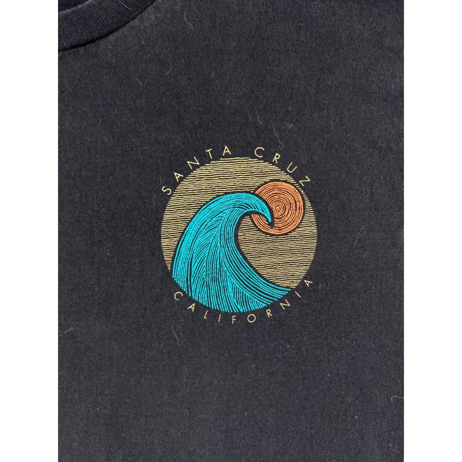 Vintage Santa Cruz Shirt Men Adult Medium Black Logo Wave Short Sleeve Crew Neck T-Shirt Size US M / EU 48-50 / 2 - 6 Thumbnail