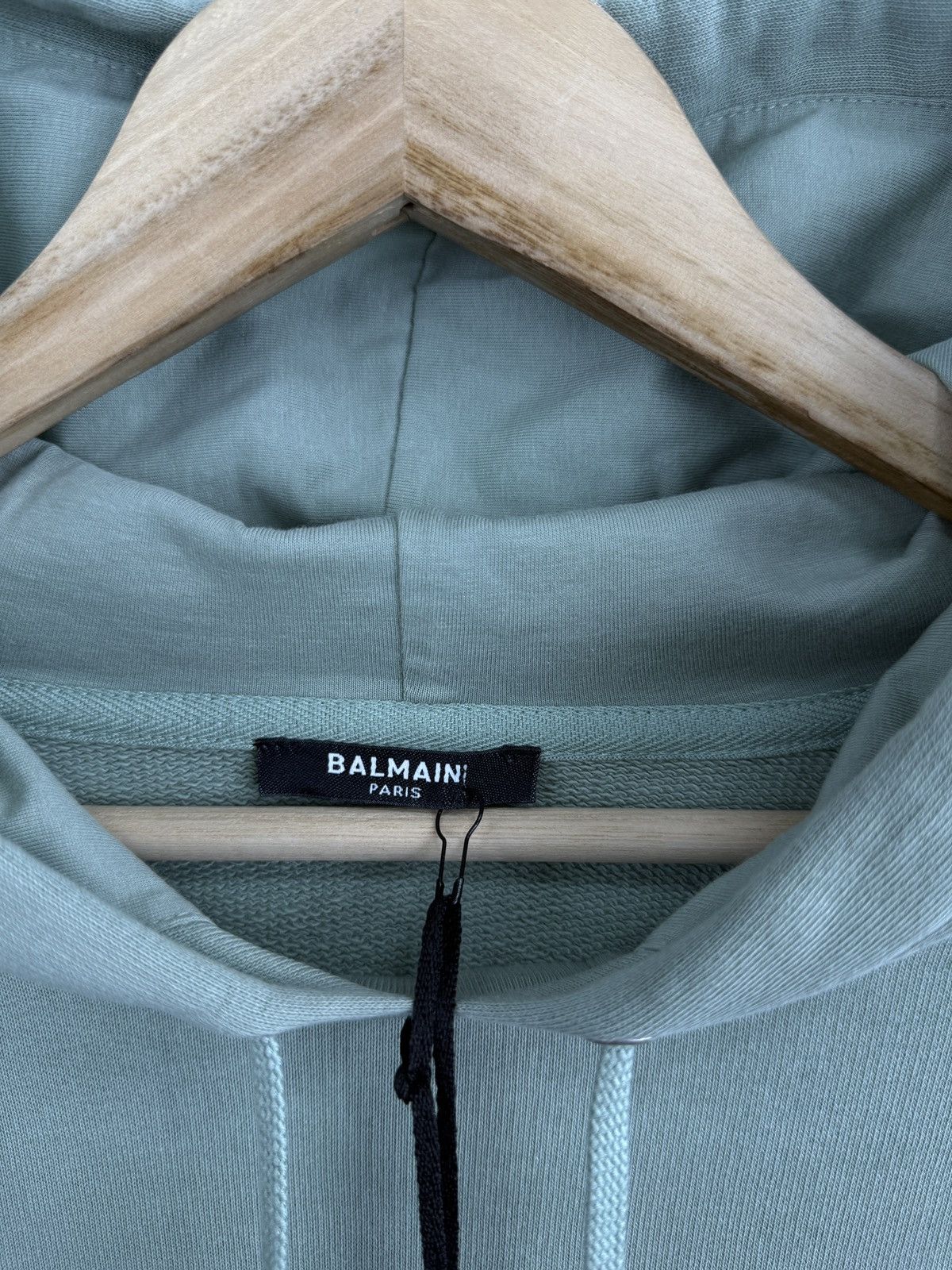 Balmain 🇫🇷 ❗️NEW Balmain Paris Logo-Embossed Green Terry Hoodie Size US L / EU 52-54 / 3 - 12 Thumbnail