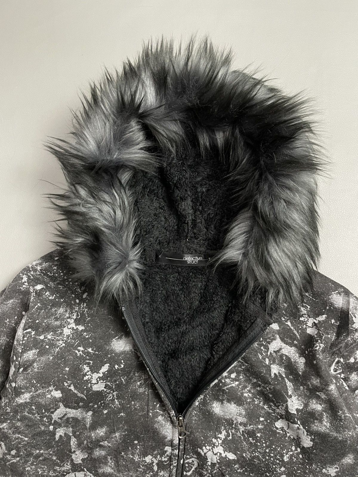 Japanese Brand Defective Struct Abstract Zip Fur Hoodie Size US M / EU 48-50 / 2 - 4 Thumbnail