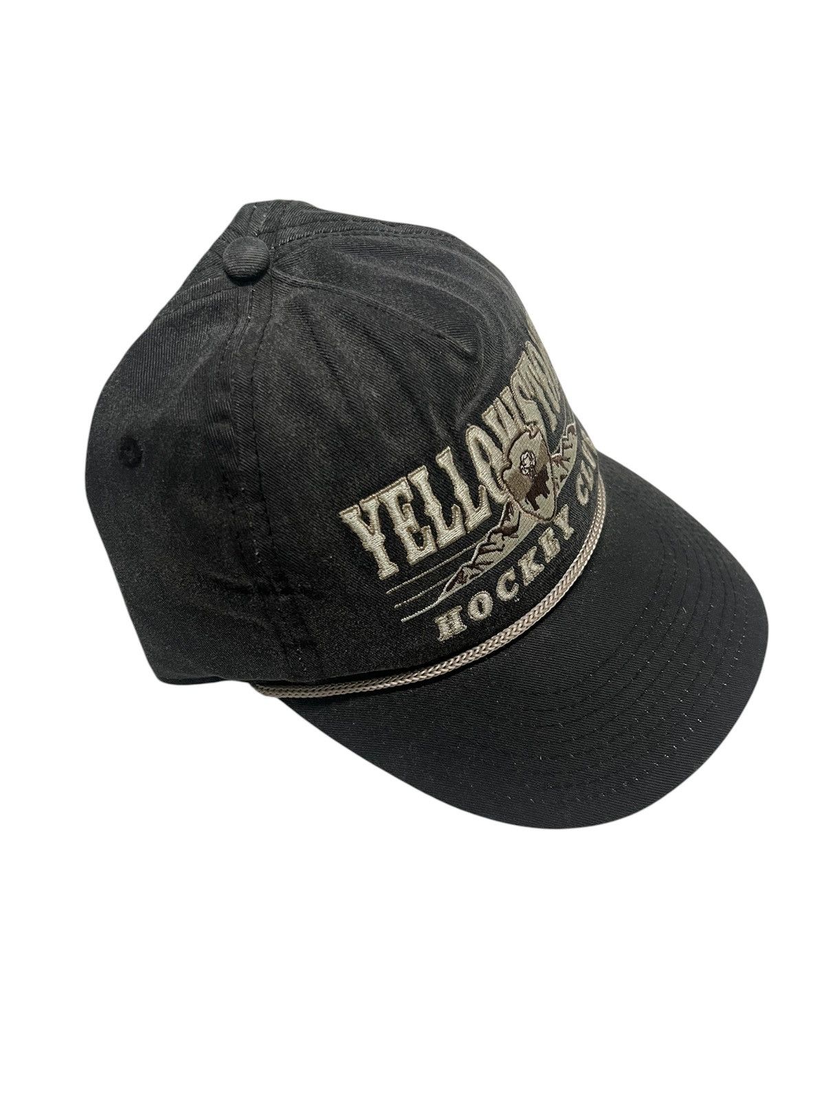 Vintage Vintage 90s Faded Black Yellow Stone Hockey Club SnapBack Size ONE SIZE - 4 Thumbnail