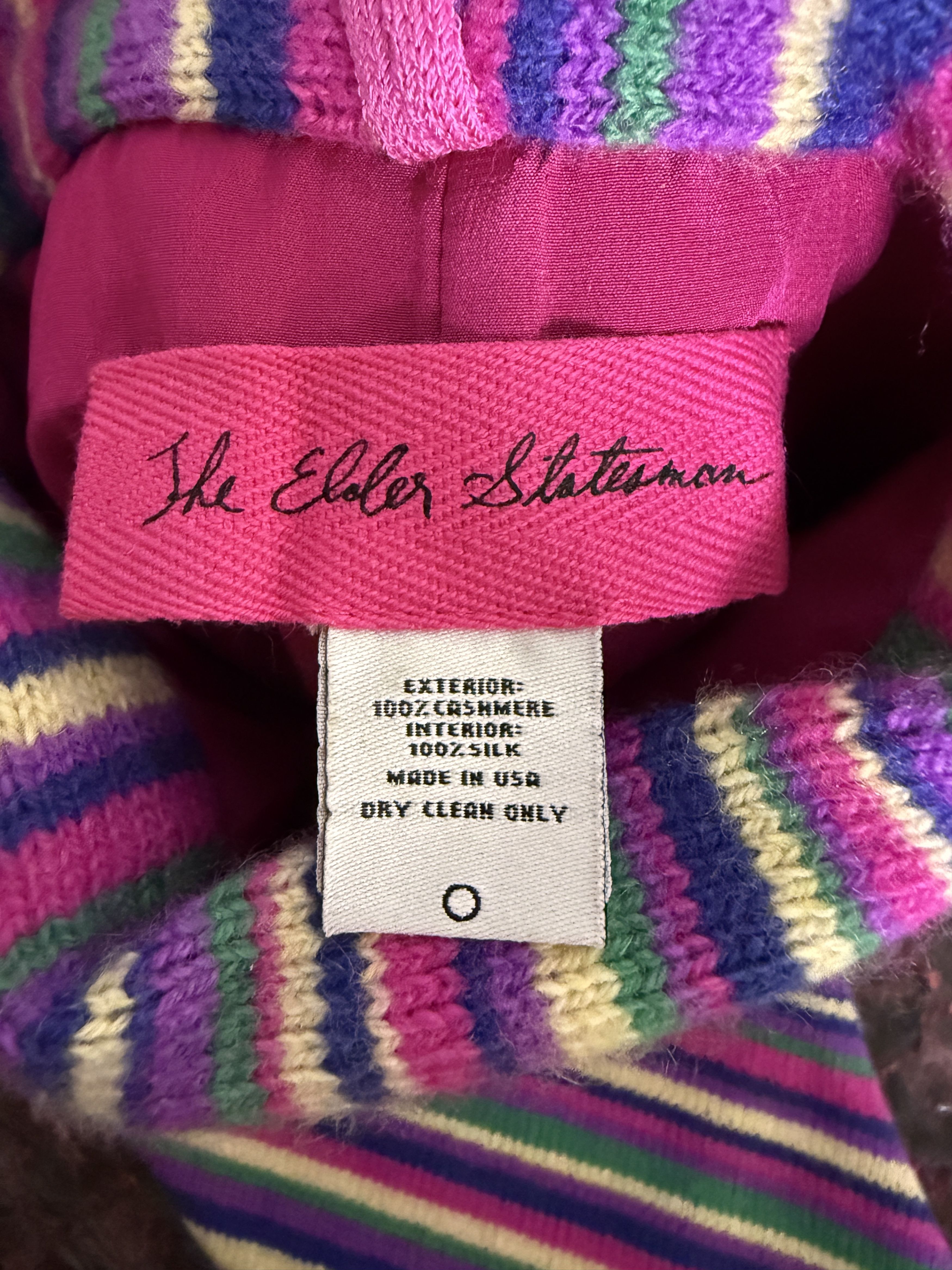 The Elder Statesman $495 The Elder Statesman Stripe Cashmere Holiday Stocking Size ONE SIZE - 8 Thumbnail