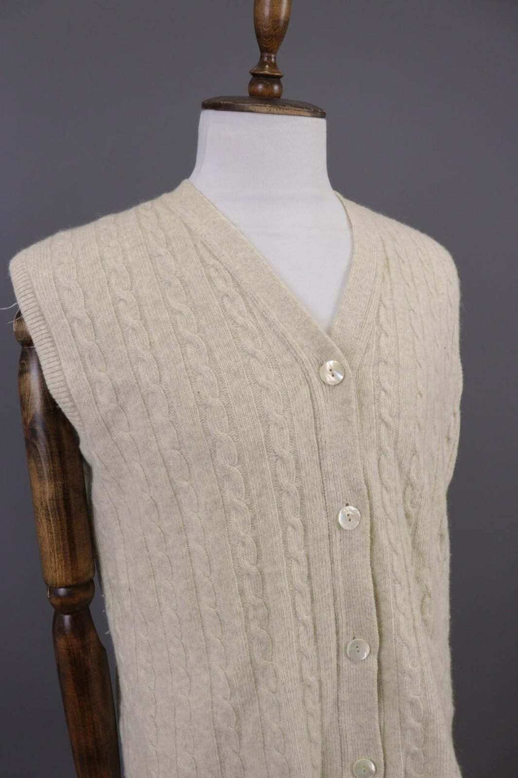 Morgano Morgano Beige Wool Angora Cashmere Gillet Jacket Size 48 Size US M / EU 48-50 / 2 - 6 Thumbnail