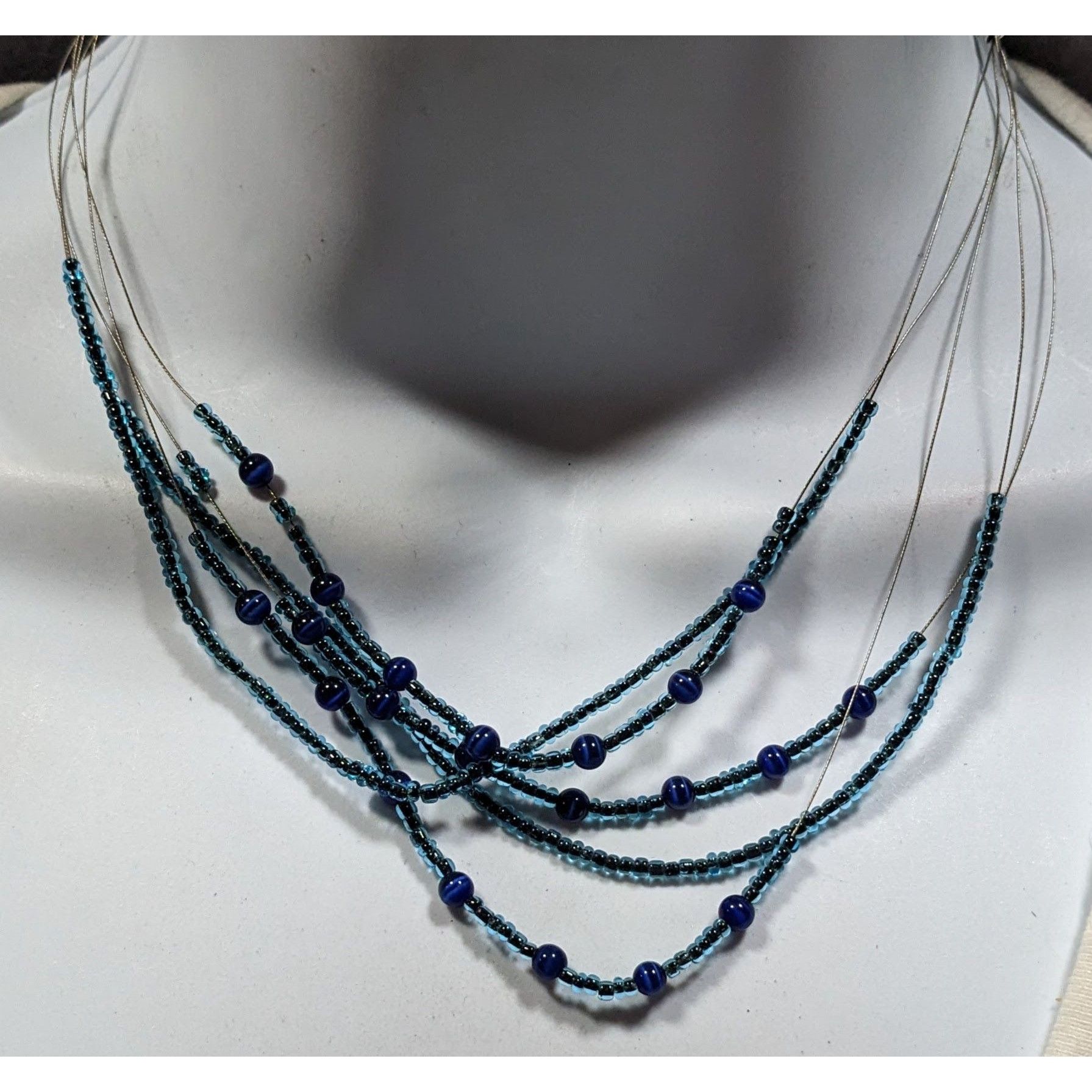 Other Casual Multilayer Blue Glass Beaded Necklace Size ONE SIZE - 1 Thumbnail