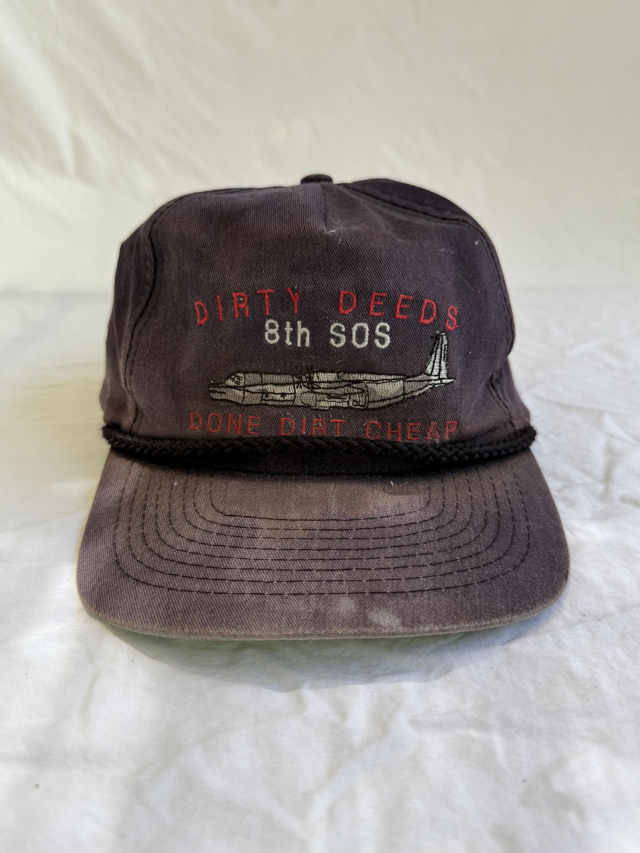 Vintage 'Dirty Deeds Done Dirt Cheap' Vietnam War Snapback Hat Size ONE SIZE - 3 Thumbnail