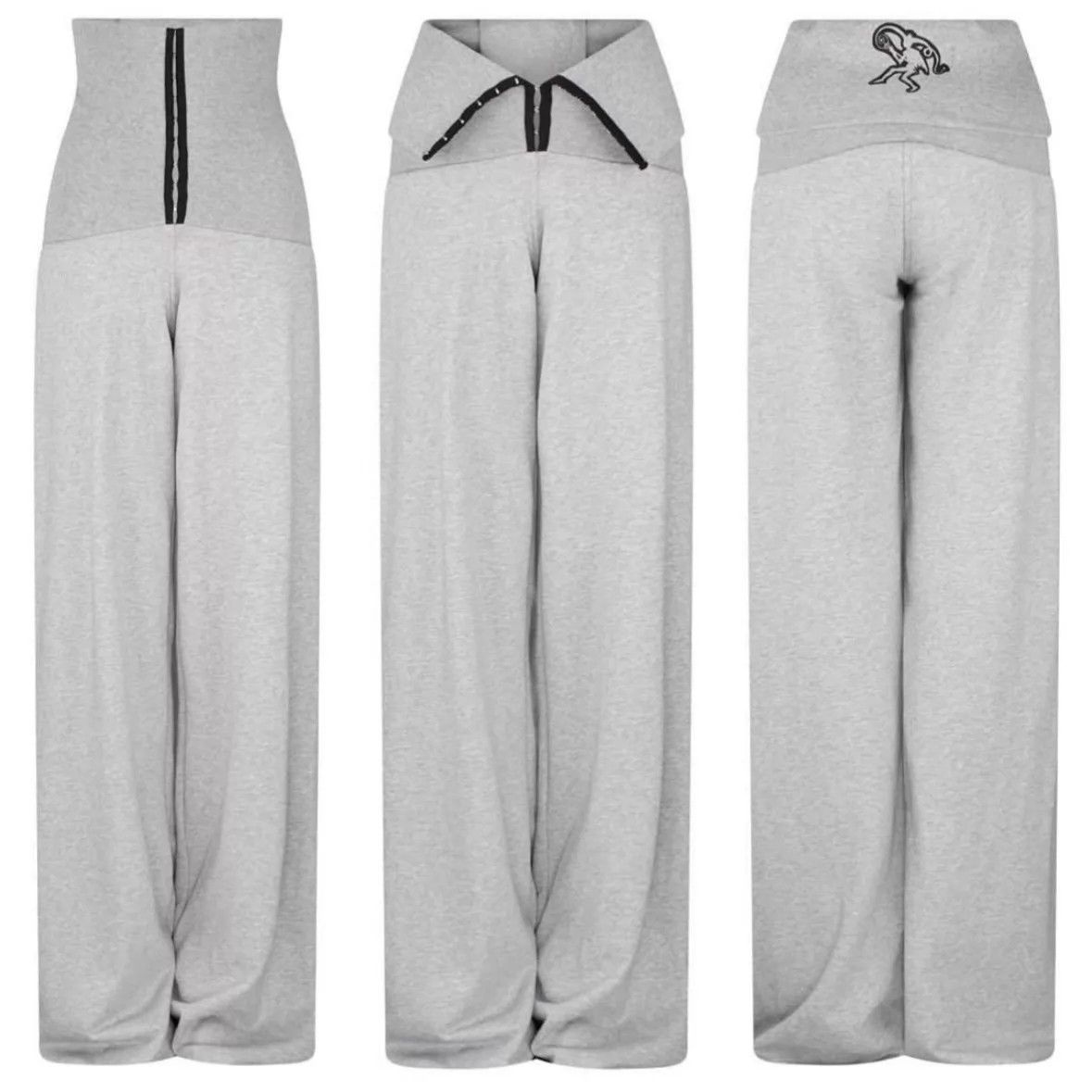 Other Karla Laidlaw Gray Jester Embroidery WideLeg Pants Unisex Size 26" / US 2 / IT 38 - 9 Thumbnail