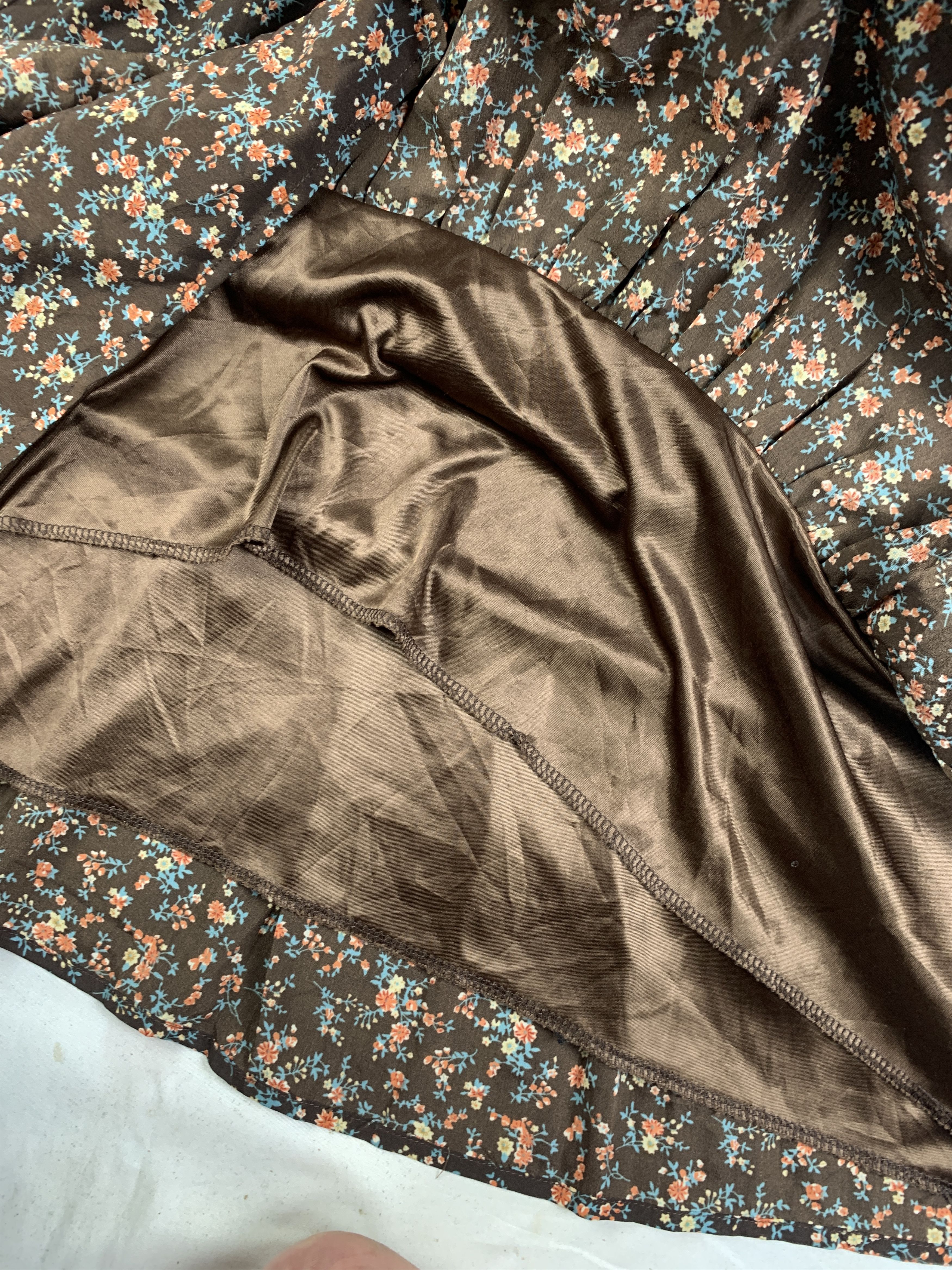 Japanese Brand axes femme Japan Brown Floral Lace Milkmaid Tank Dress (S) Size S / US 4 / IT 40 - 6 Thumbnail