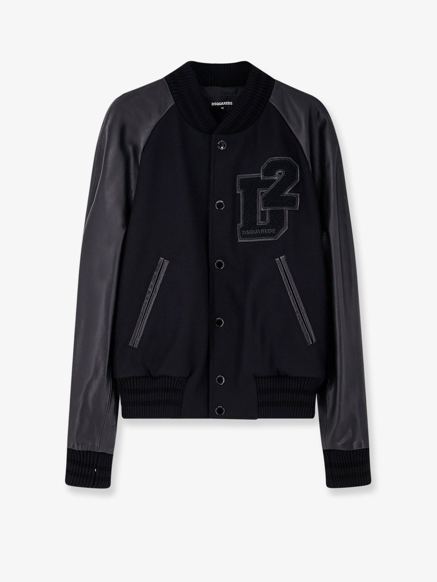 Dsquared2 Wool Jacket With Leather Sleeves Size US M / EU 48-50 / 2 - 1 Thumbnail