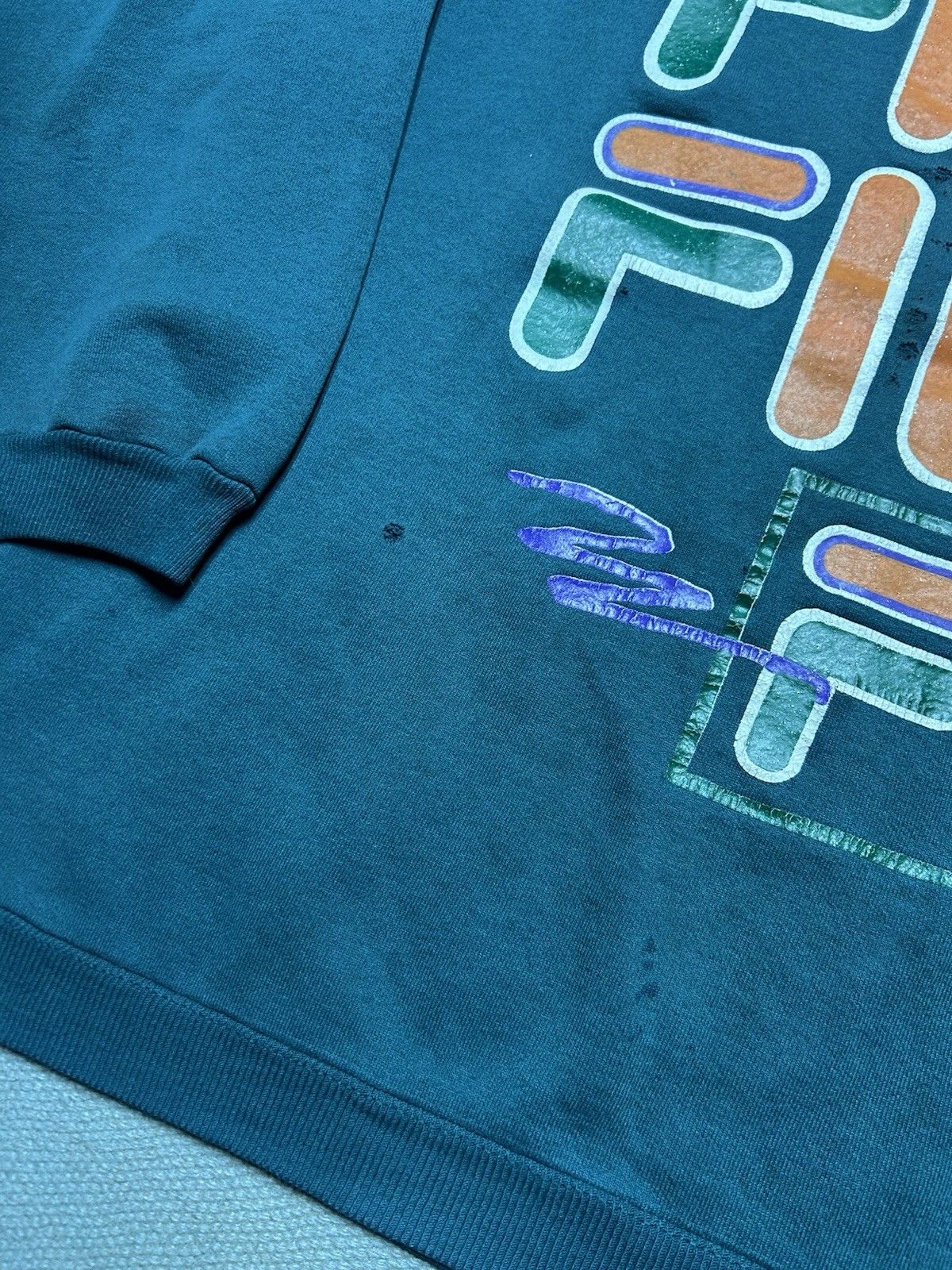 Vintage Vtg 90s sweatshirt Fila graphic boot Hanes distressed XXL Size US XXL / EU 58 / 5 - 2 Thumbnail