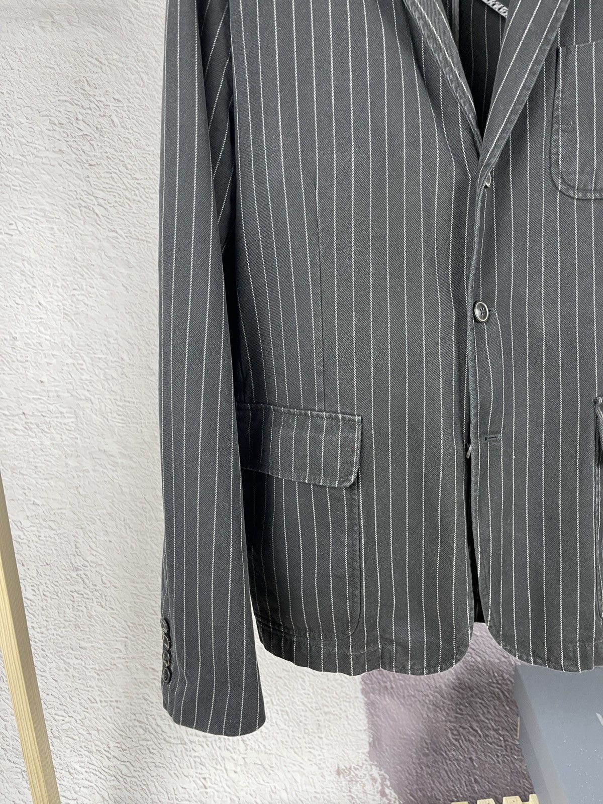 Polo Ralph Lauren Polo Ralph Lauren black striped cotton unlined blazer Size 46R - 9 Thumbnail