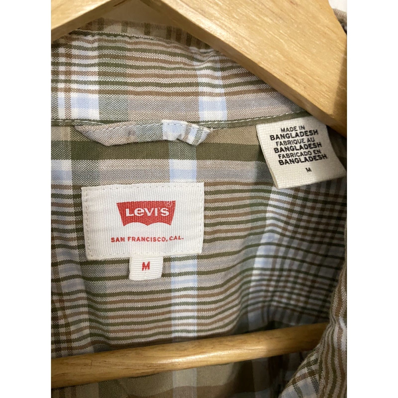 Levi's VINTAGE Levi's Pearl Snap Western Shirt Check Long Sleeve Mens M Tan Brown Size US M / EU 48-50 / 2 - 3 Thumbnail