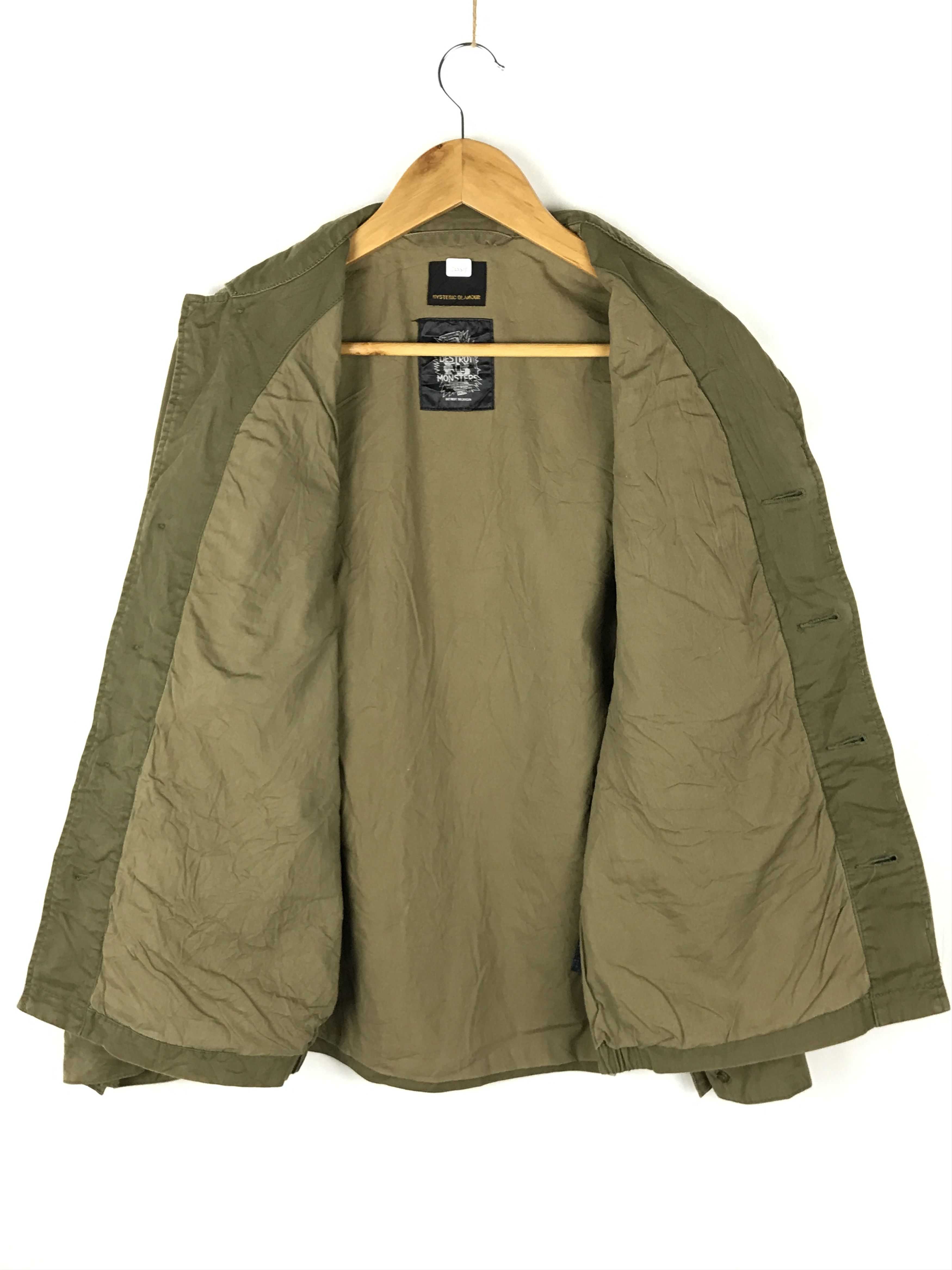 Designer × Hysteric Glamour × Vintage "Destroy All Monsters" Patchwork Jacket Embroidery Army Size US S / EU 44-46 / 1 - 3 Thumbnail