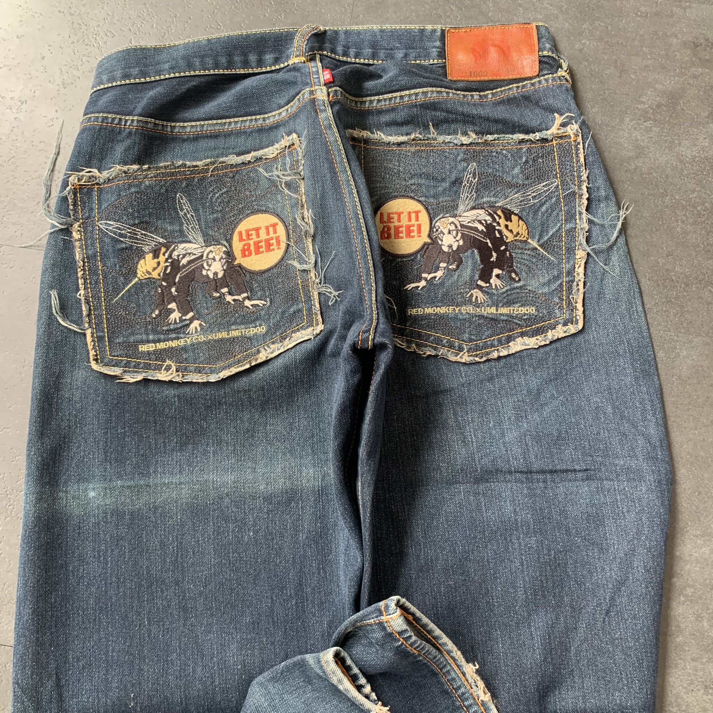 RMC Jeans Vintage Red Monkey Company Selvedge Denim Pants Let It Bee Size US 32 / EU 48 - 5 Thumbnail