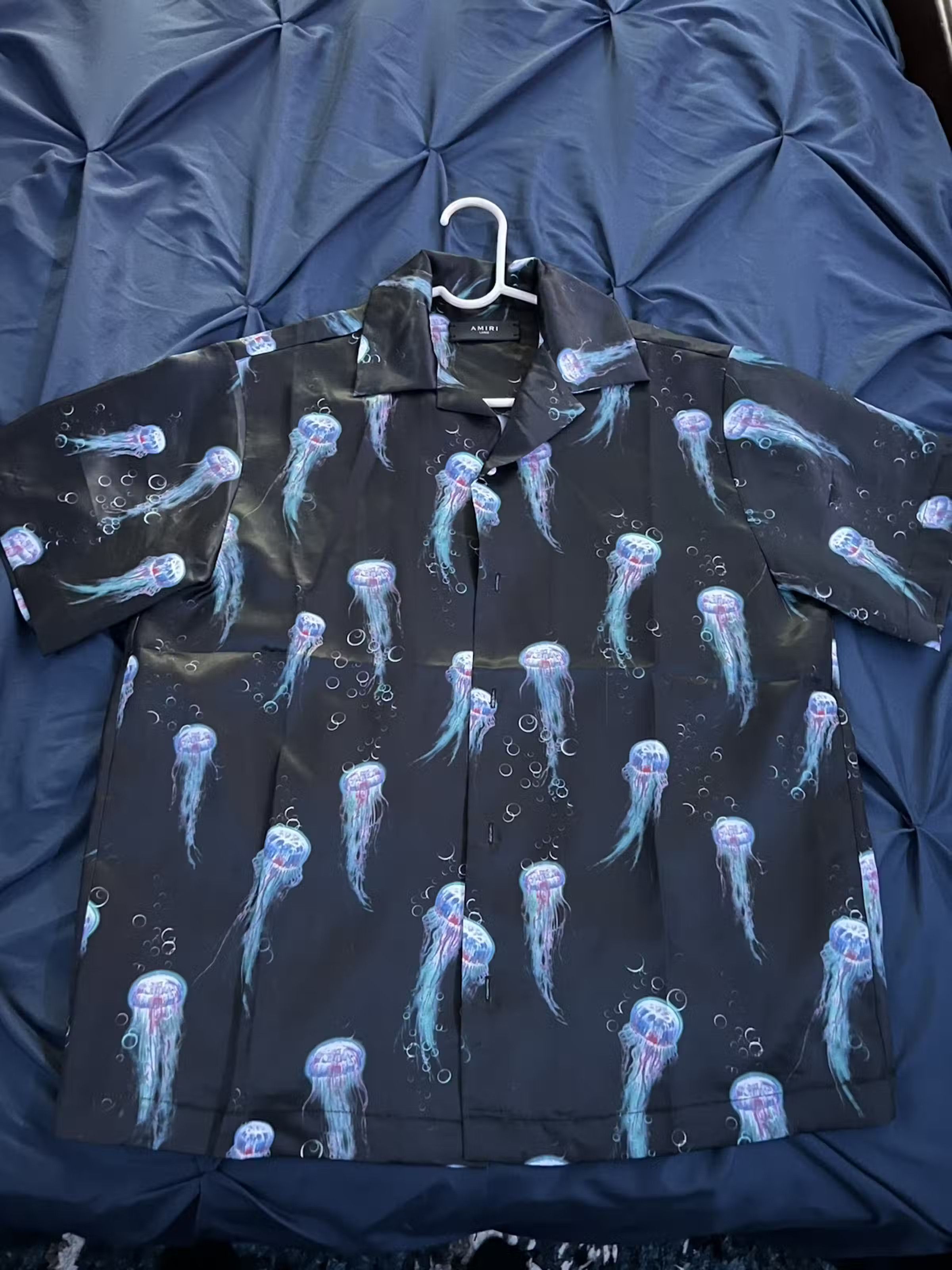 image of Amiri Jelly Fish Button Up in Black, Men's (Size Large)