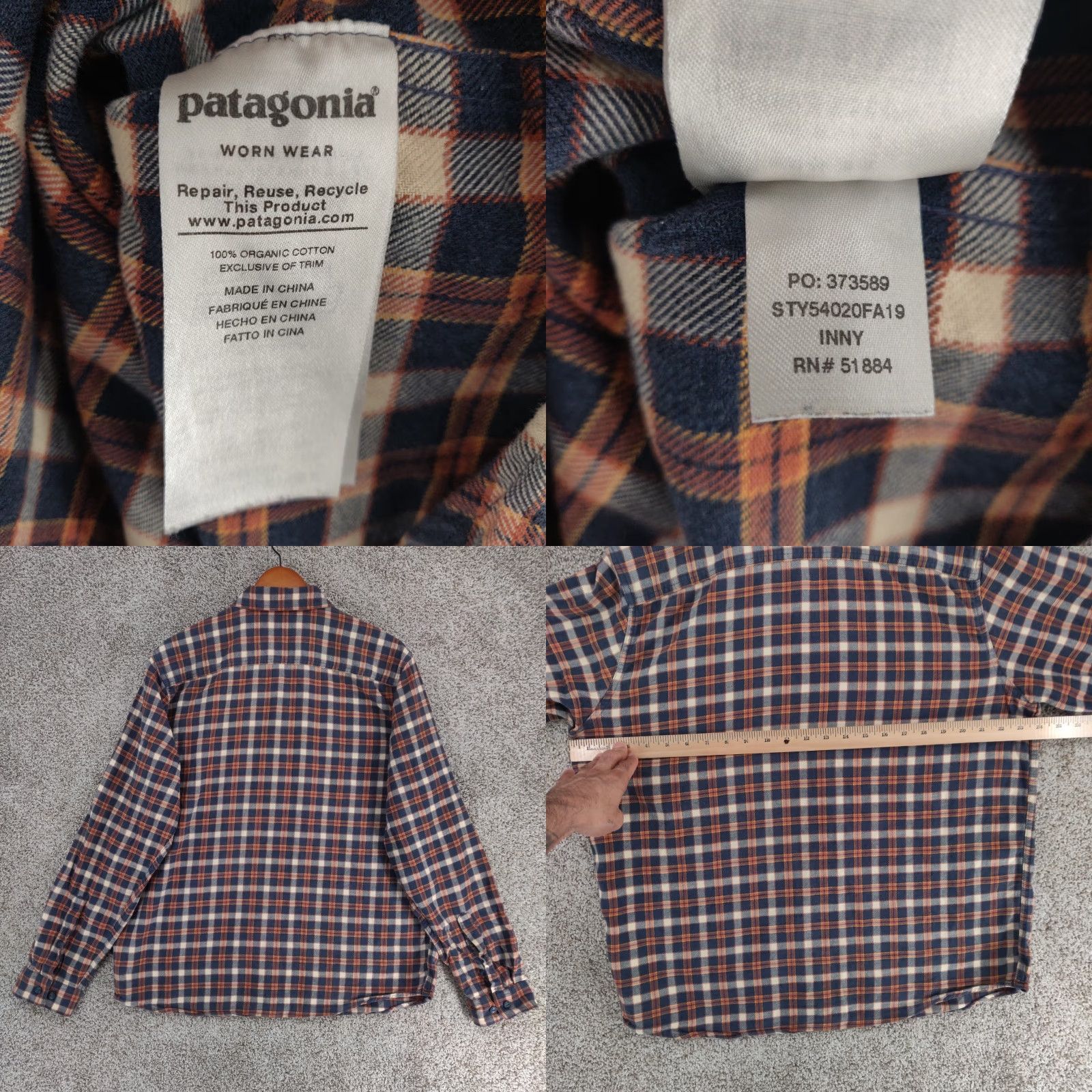 Patagonia Patagonia Fjord Flannel Shirt Mens Large Plaid Lightweight Long Sleeve Size US L / EU 52-54 / 3 - 8 Thumbnail