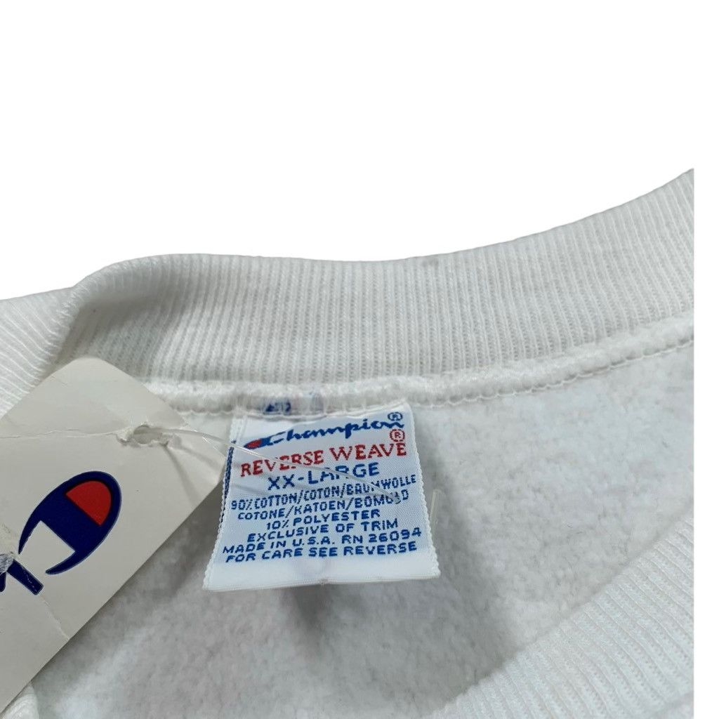 Champion Vintage 90s Champion Reverse Weave White Crewneck Sweatshirt Size US XXL / EU 58 / 5 - 7 Thumbnail
