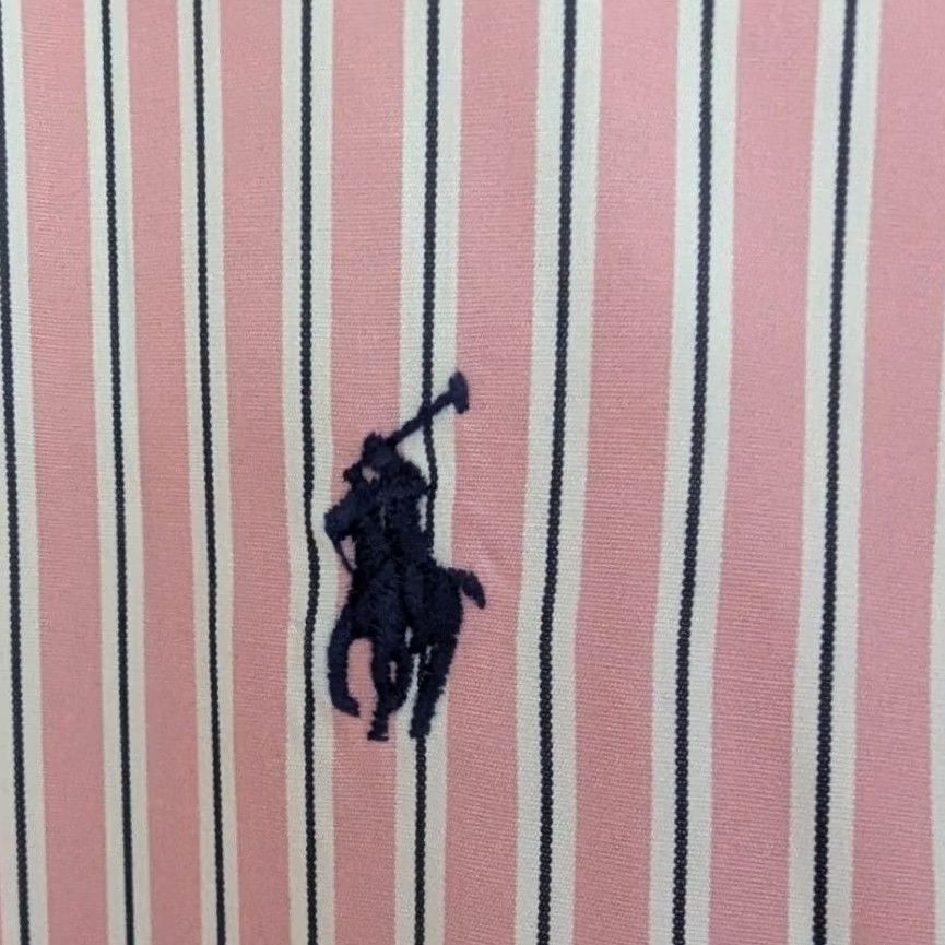 Ralph Lauren Ralph Lauren Button-Down Shirt Mens 16 32/33 Pink White Navy Striped Classic Fit Button-Up Collar Long Sleeve Embroidered Pony Size US XS / EU 42 / 0 - 5 Thumbnail