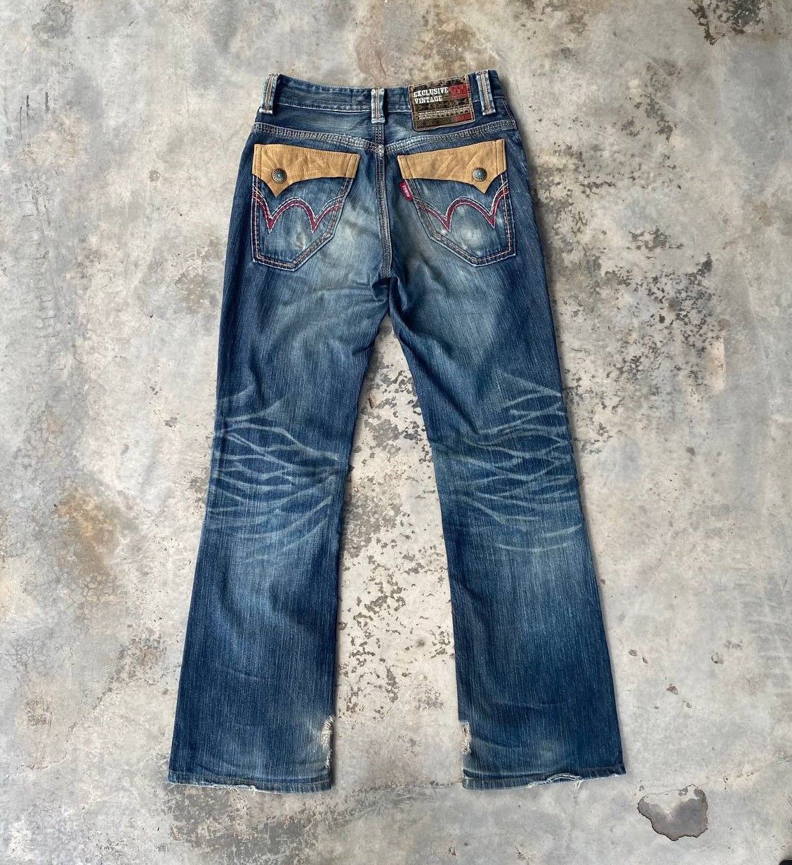 Edwin × Vintage FLARED✅VINTAGE EDWIN EXCLUSIVE BOOT CUT DISTRESSED DAMAGED Size US 29 - 7 Thumbnail