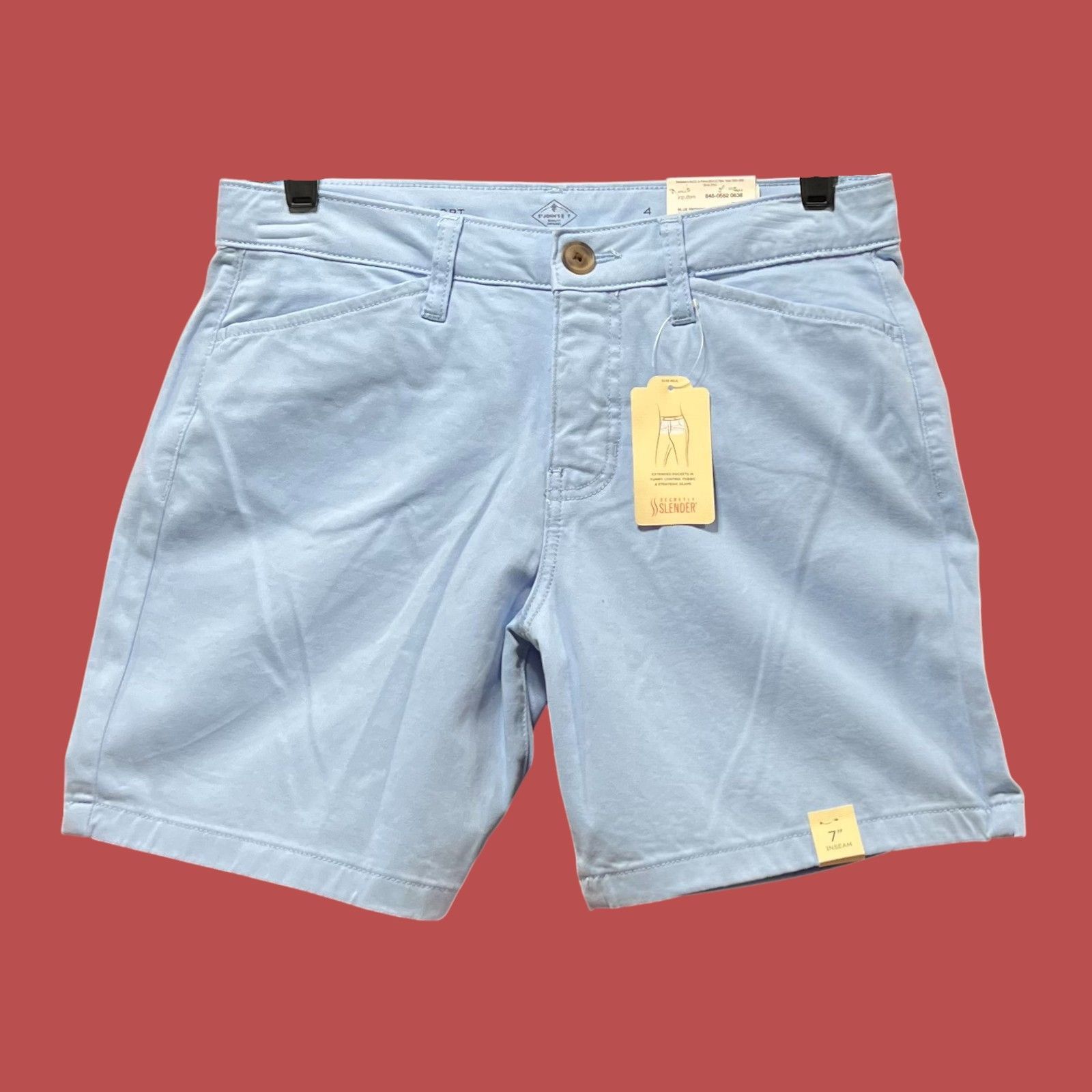 Other St. John's Bay - Women's Mid-Rise Secretly Slender 7" Chino Size 27" / US 4 / IT 40 - 1 Thumbnail