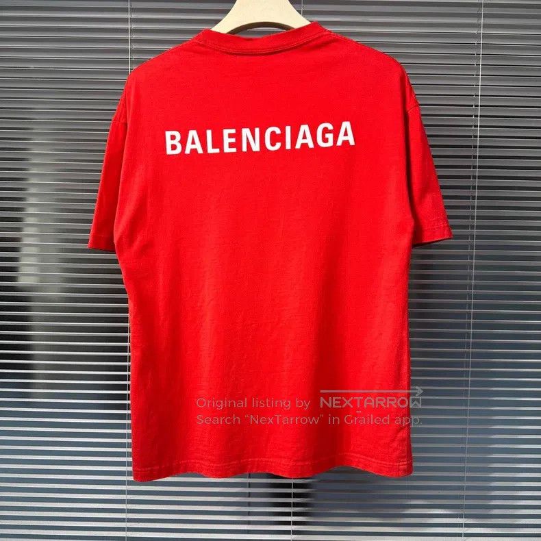 Balenciaga Balenciaga Short-sleeve T-shirt letter print logo red Size US XS / EU 42 / 0 - 1 Thumbnail