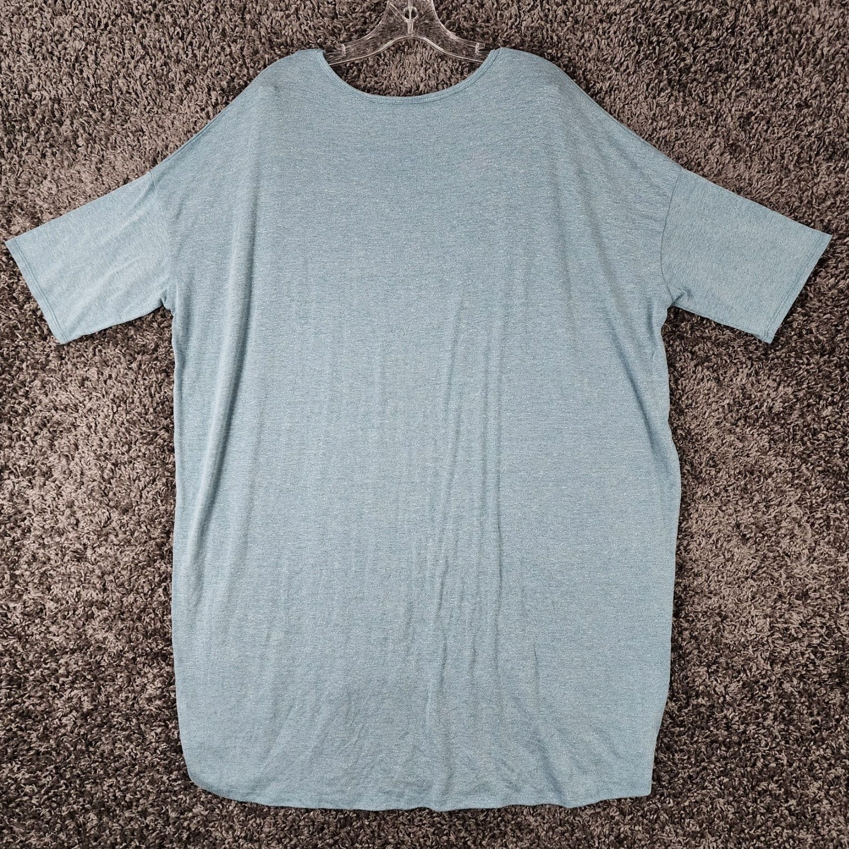 Vintage LuLaRoe Womens Blue Heathered Short Sleeve Loose Round Tee XL Size Size 40" / US 18 - 5 Thumbnail