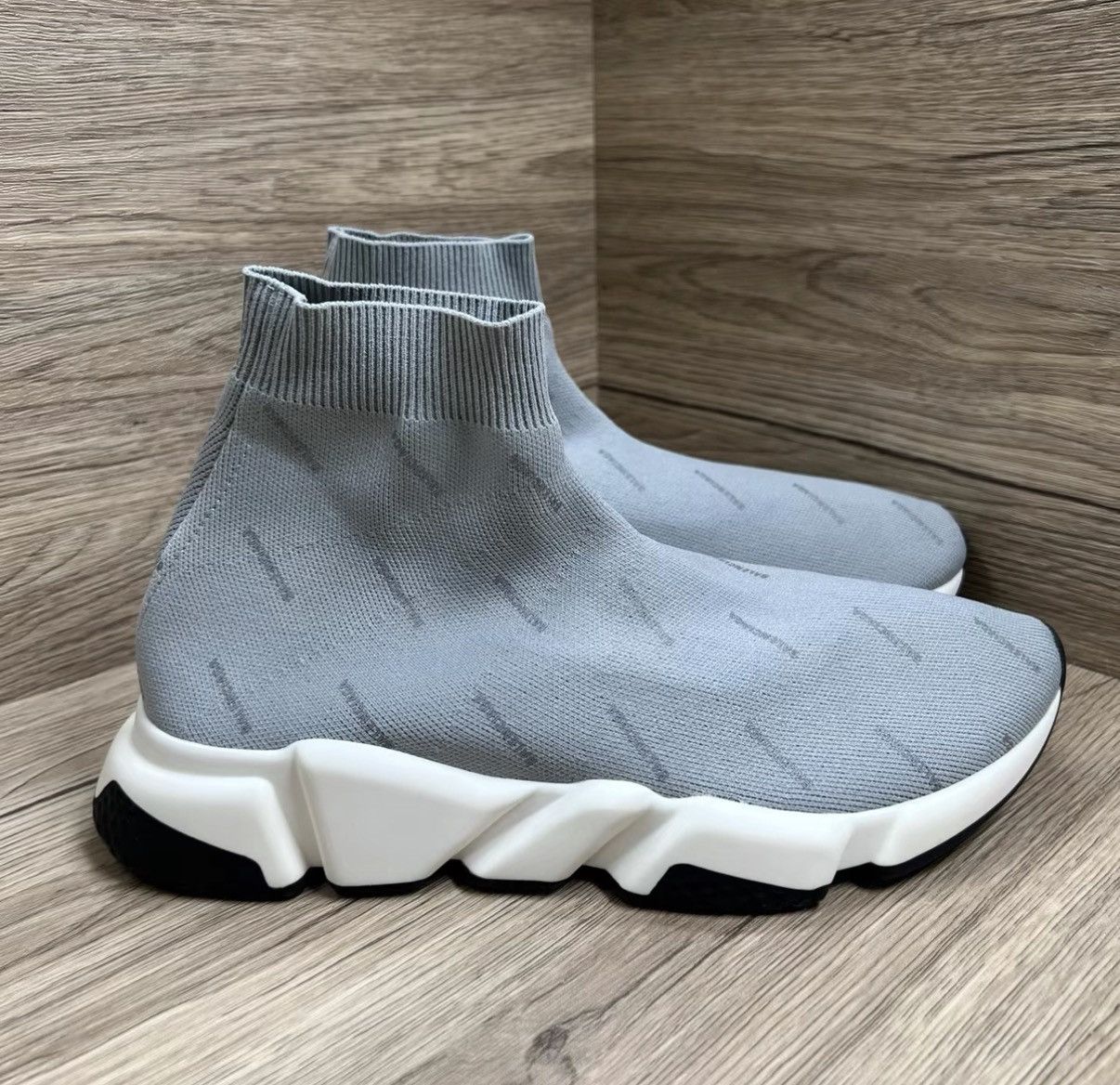 Balenciaga Balenciaga Speed Grey Knitted 3M Sock Sneakers J41 Size US 8 / EU 41 - 4 Thumbnail