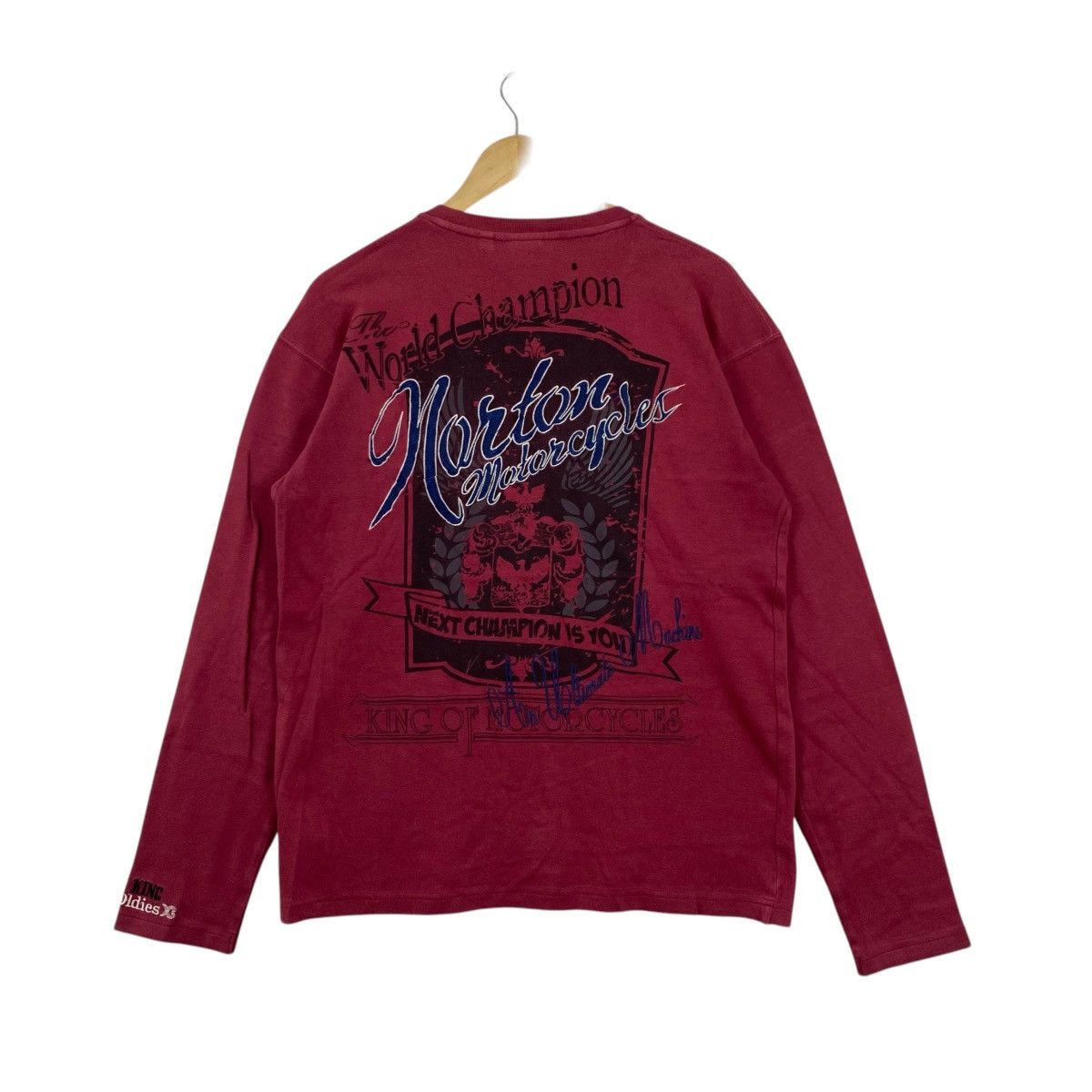 Norton Norton Motorcycles Vintage V-Neck L/S Shirt XL Red Biker Tee Size US XL / EU 56 / 4 - 1 Thumbnail