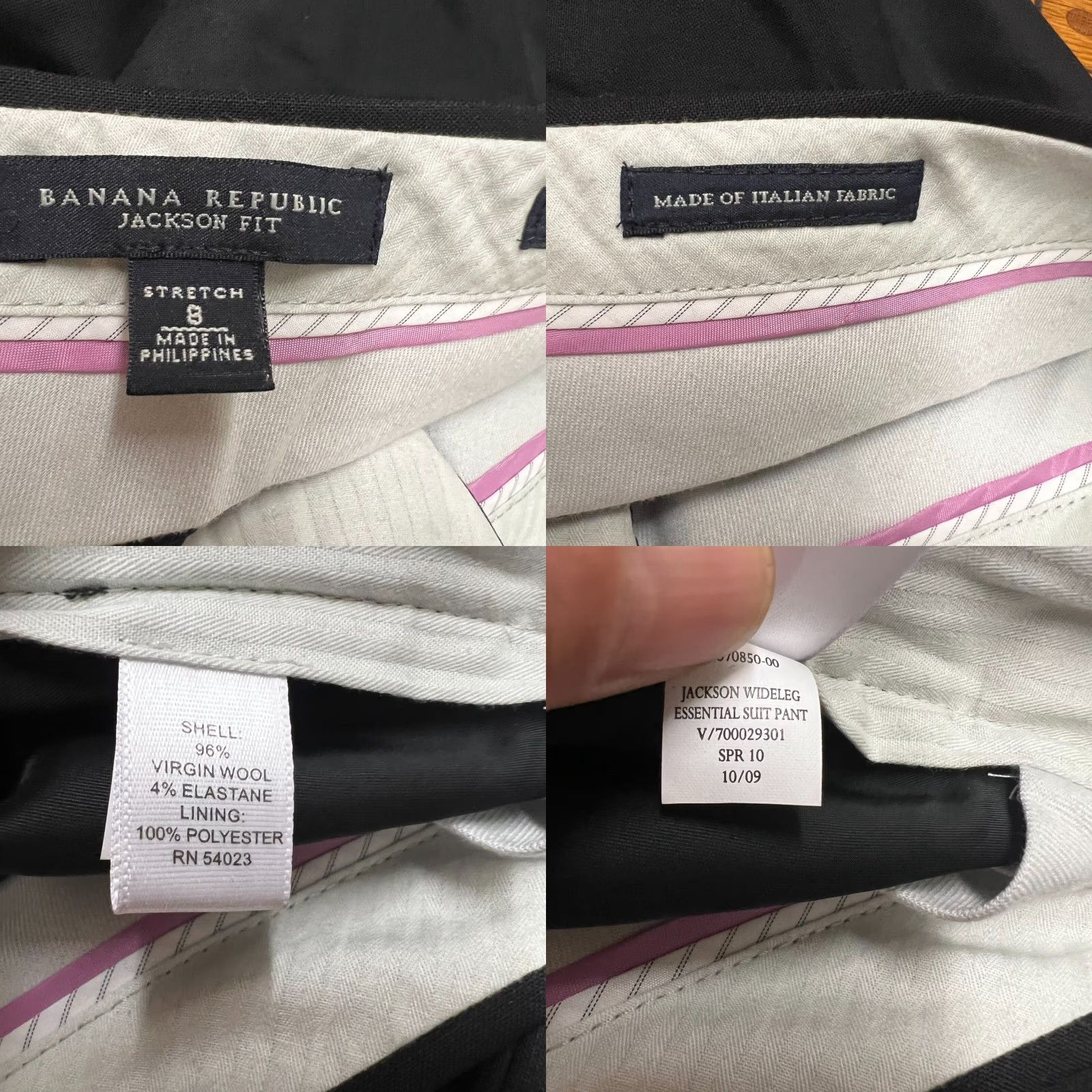 Banana Republic VINTAGE Banana Republic Womens Flared Dress Pants Size 8 Black Wool Lined 32x34 Business Casual Formal Size 30" / US 8 / IT 44 - 8 Thumbnail