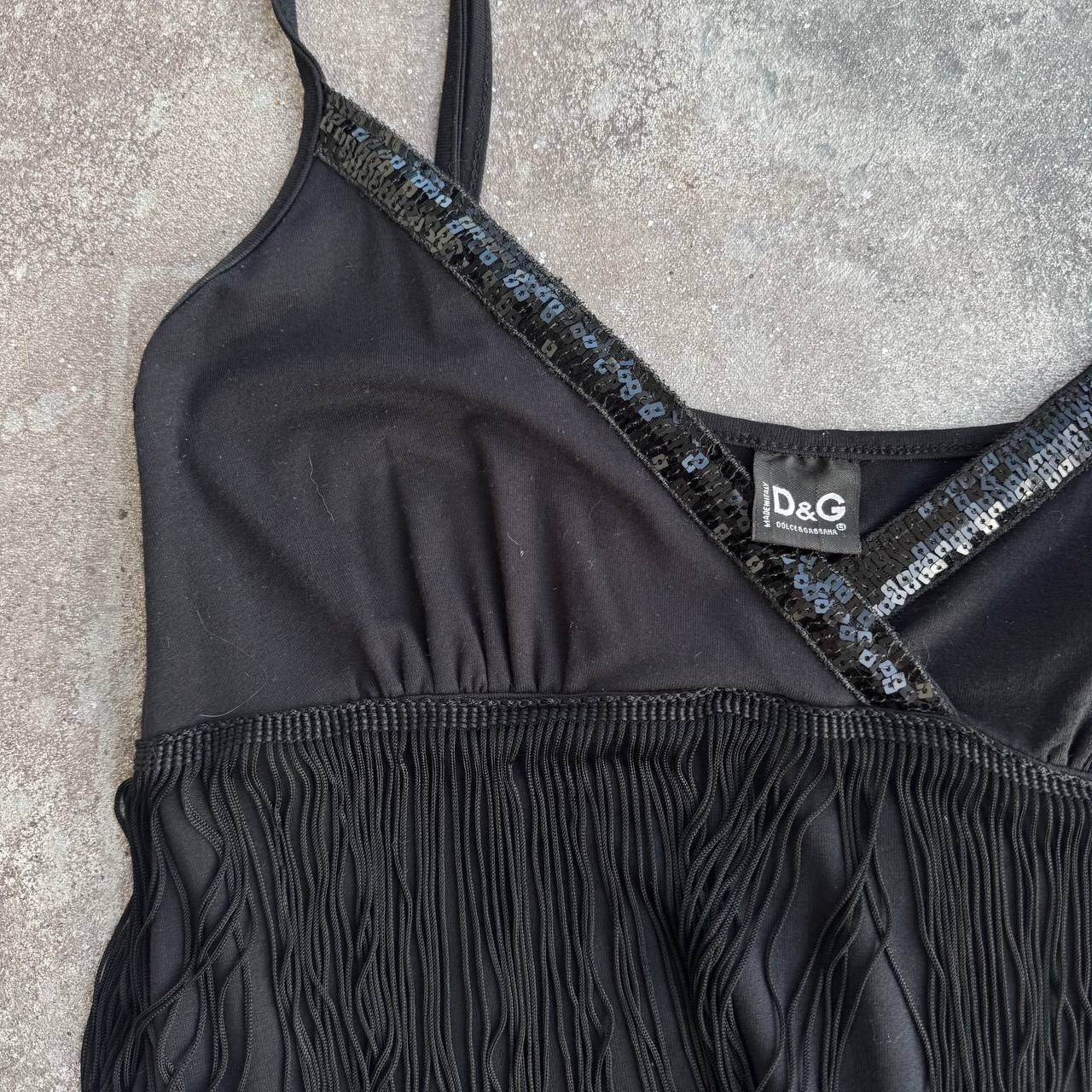 Dolce & Gabbana D&G Dolce & Gabbana Vintage Fringe Details Midi Dress Size M / US 6-8 / IT 42-44 - 4 Thumbnail