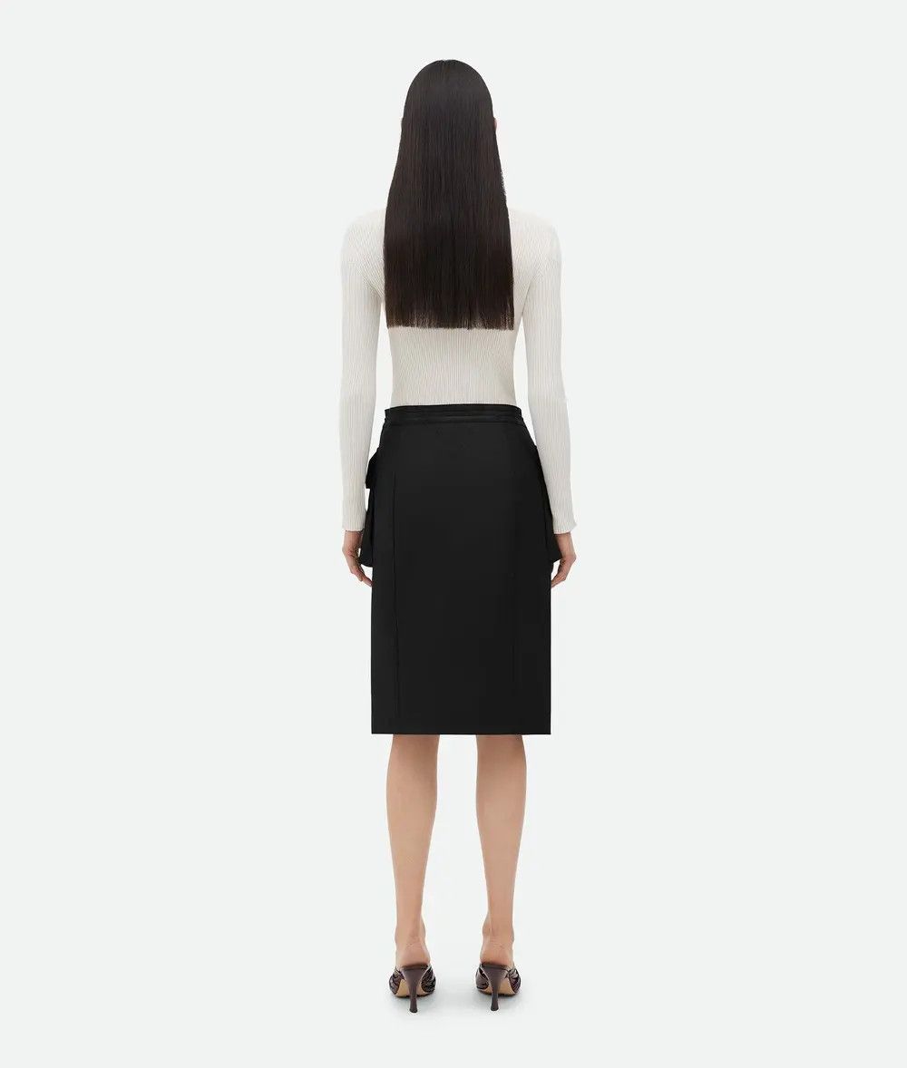 Bottega Veneta o1n1vont0925 Waterproof Cotton Midi Skirt in Black Size 28" / US 6 / IT 42 - 3 Thumbnail