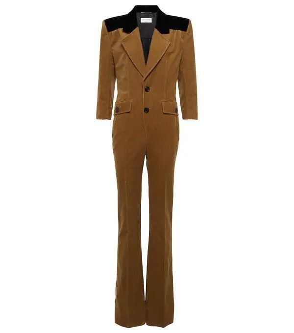 Saint Laurent Paris o1bcso1str1125 Tailored Jumpsuit in Corduroy in Brown Size 28" / US 6 / IT 42 - 1 Thumbnail