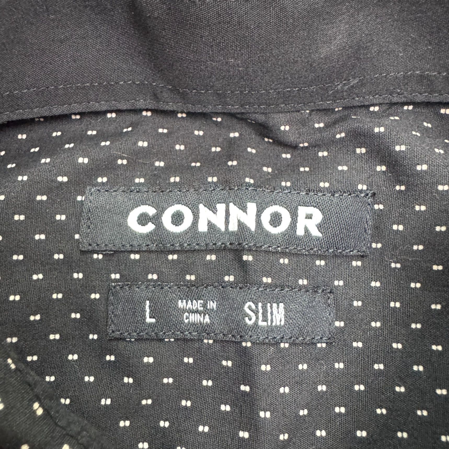 Vintage Connor Shirt Men L Black White Polka Dot Slim Fit Button-Down Long Sleeve Casual Workwear Modern Classic 90s? Size US L / EU 52-54 / 3 - 7 Thumbnail