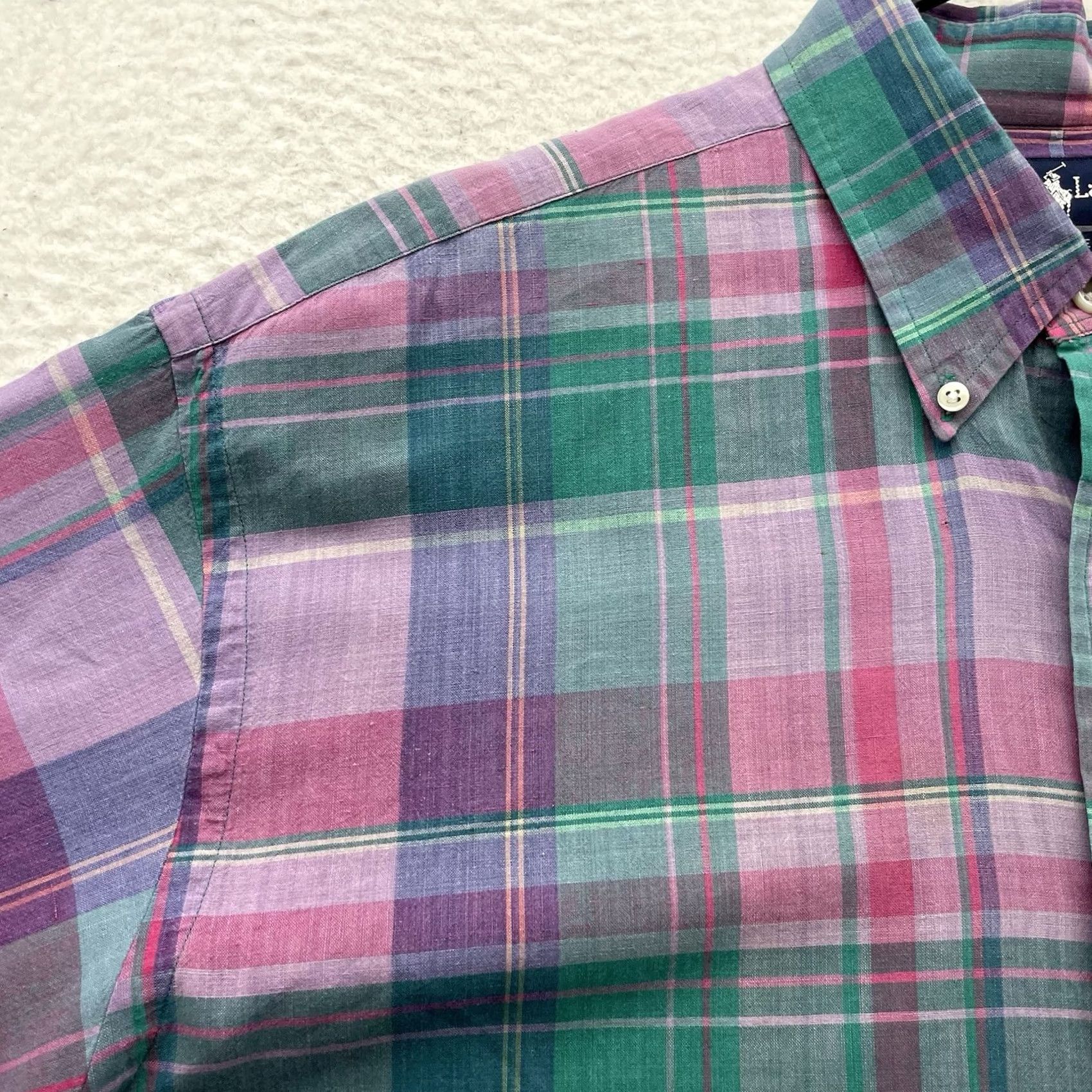 Polo Ralph Lauren Polo Ralph Lauren Shirt Mens Large L Golf Crest Plaid Purple Teal Preppy Size US L / EU 52-54 / 3 - 3 Thumbnail