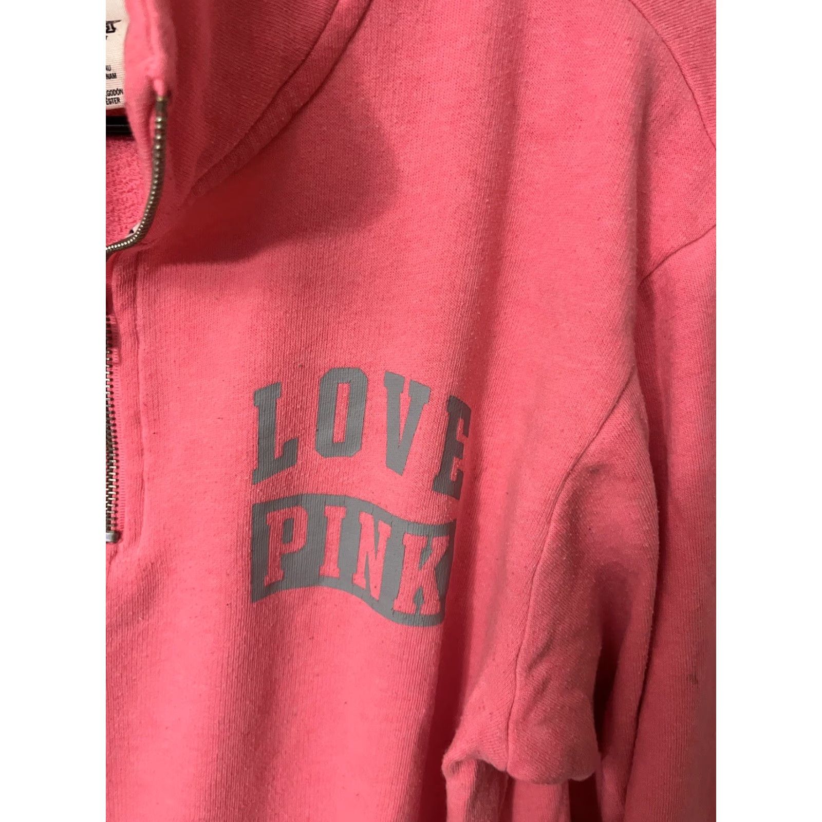 Pinko PINK Sweatshirt Women XS Logo 1/4 Zip Fleece Pullover Mock Neck Victoria's Secret PINK Clothes Sports Activewear Casual Womens Size XS / US 0-2 / IT 36-38 - 4 Thumbnail