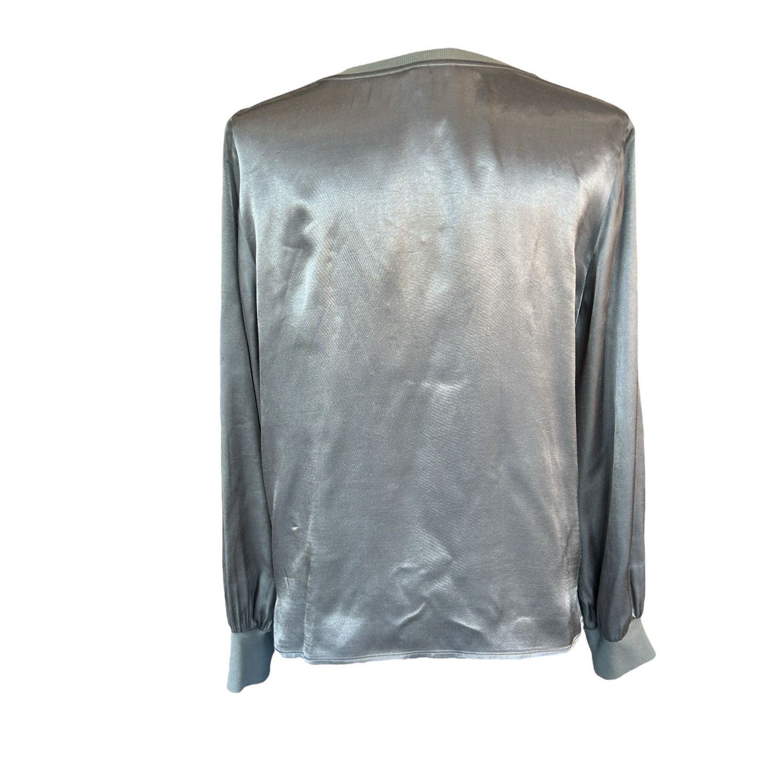 Nation LTD Nation Ltd. Ayra Blouse Satin Top Med Gray Minimalist Party Size M / US 6-8 / IT 42-44 - 2 Thumbnail