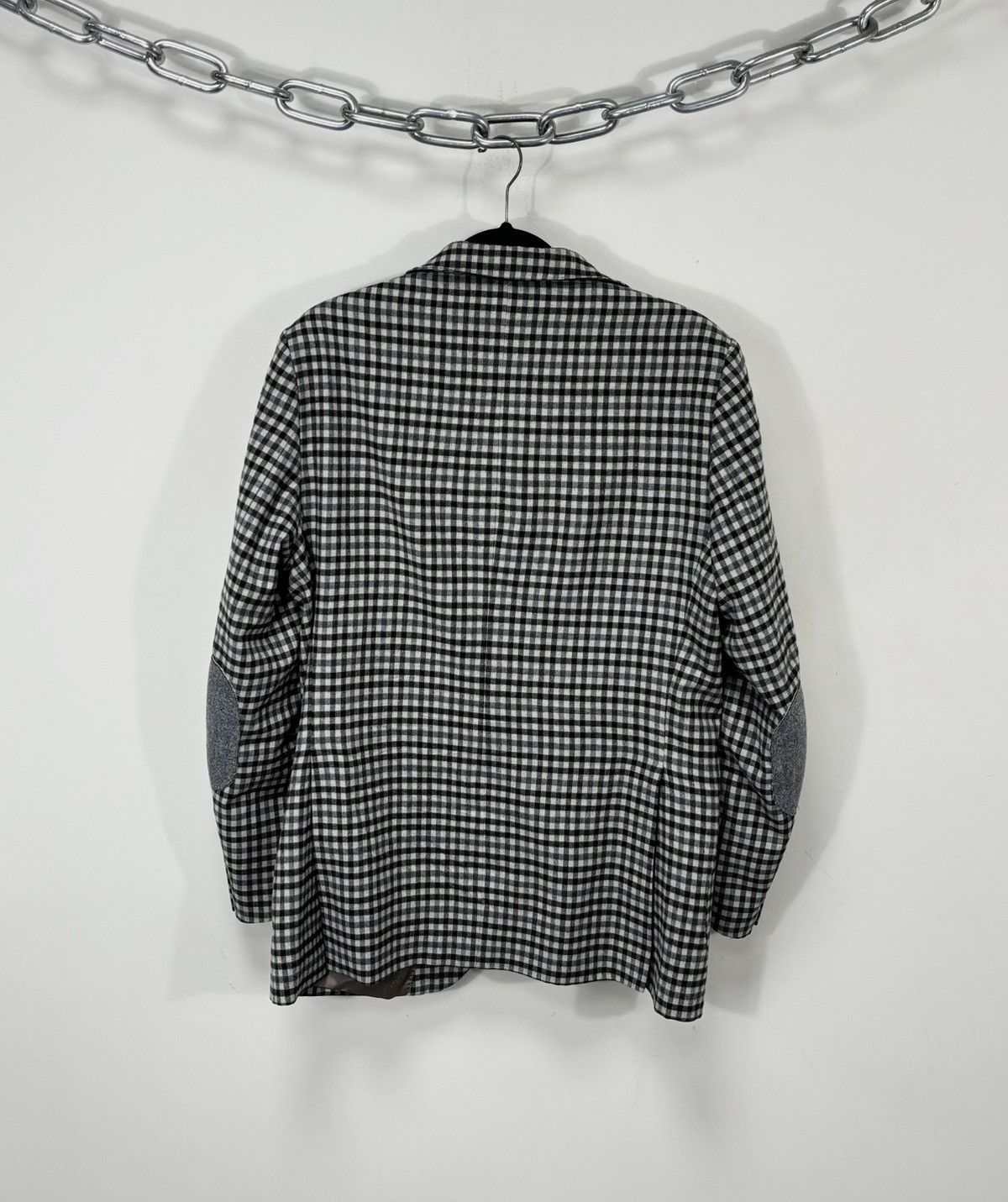 Boggi Boggi Milano Checkered 2-Buttons Wool Silk Blazer Jacket Size 40R - 3 Thumbnail