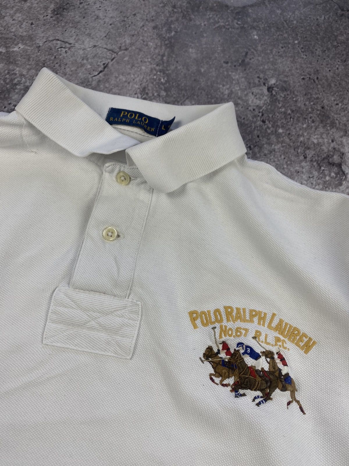 Polo Ralph Lauren × Vintage Vintage Polo Ralph Lauren Triple Pony Collared Polo Shirt #3 Size US L / EU 52-54 / 3 - 4 Thumbnail