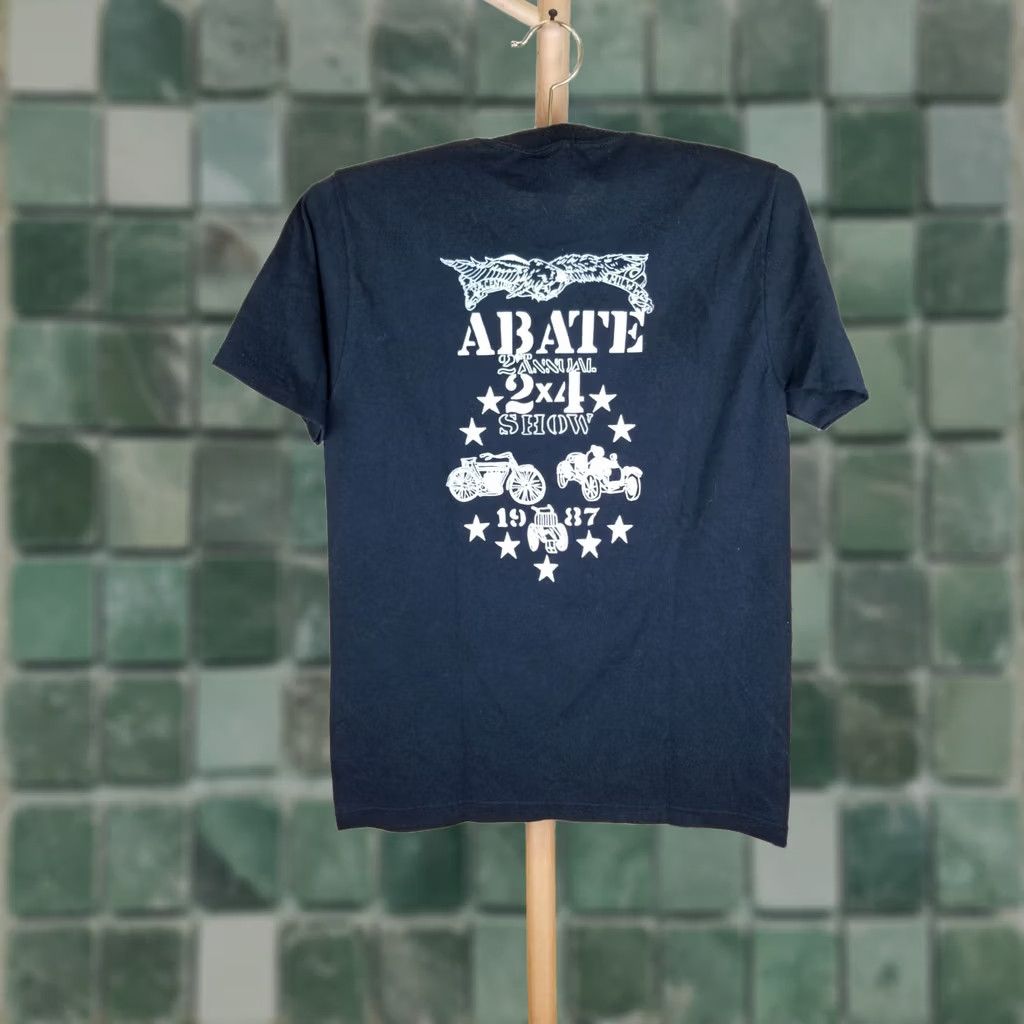 Jerzees VINTAGE ABATE 2ND ANNUAL 2X4 SHOW ONE POCKET JERZEES BLACK T-SHIRT SZ MEDIUM 87' Mens Size US M / EU 48-50 / 2 - 1 Thumbnail
