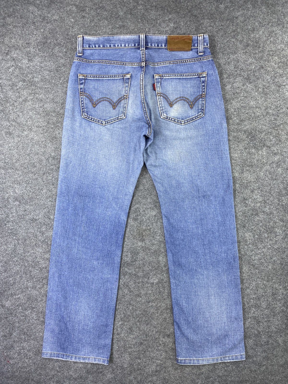 Edwin × Jean × Vintage Edwin 503zz Distress Blue Wash Jeans - J970 Size US 34 / EU 50 - 3 Thumbnail
