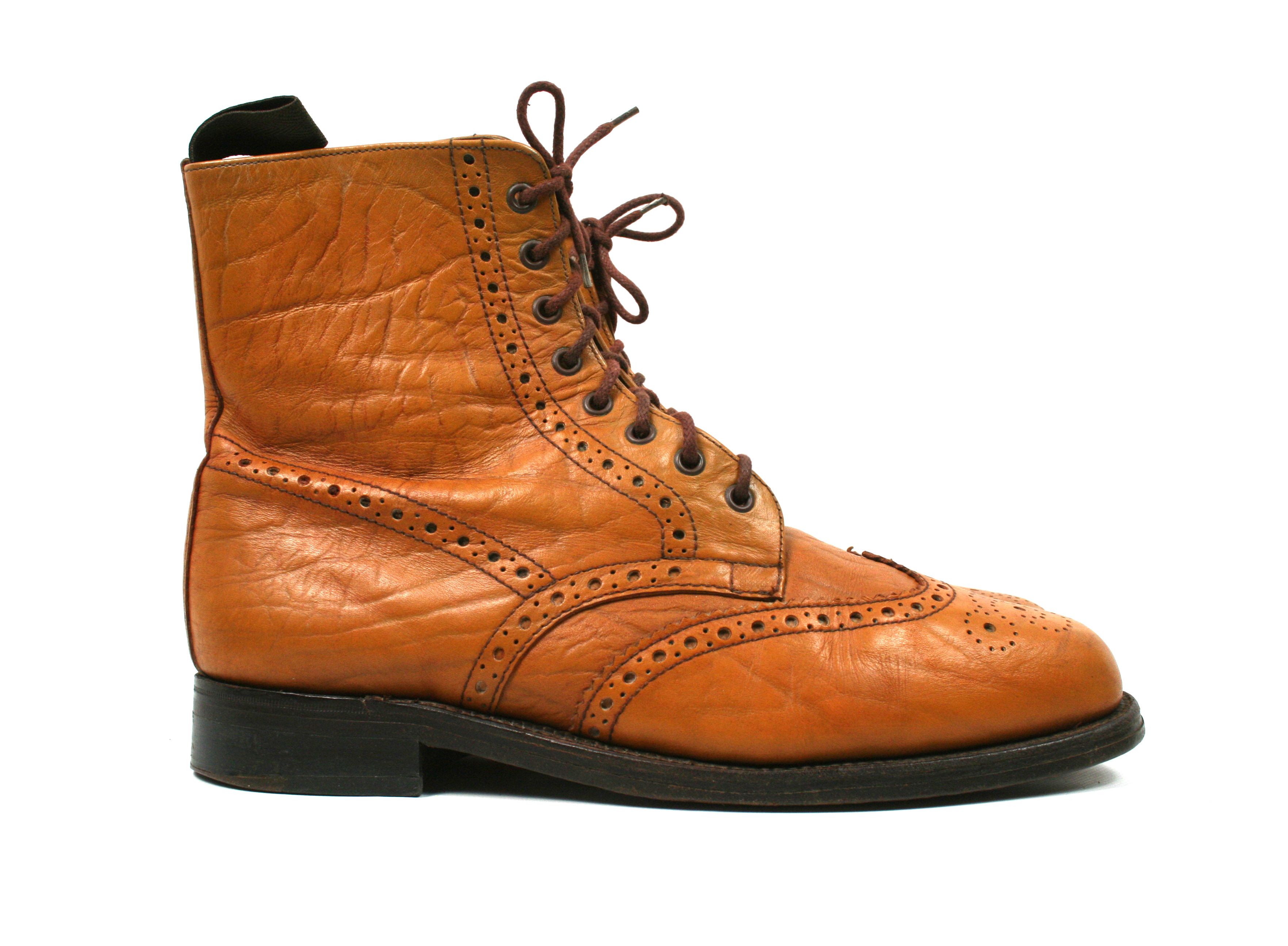 Sanders Leather Brogue Boots Made in England Size US 12 / EU 45 - 2 Thumbnail