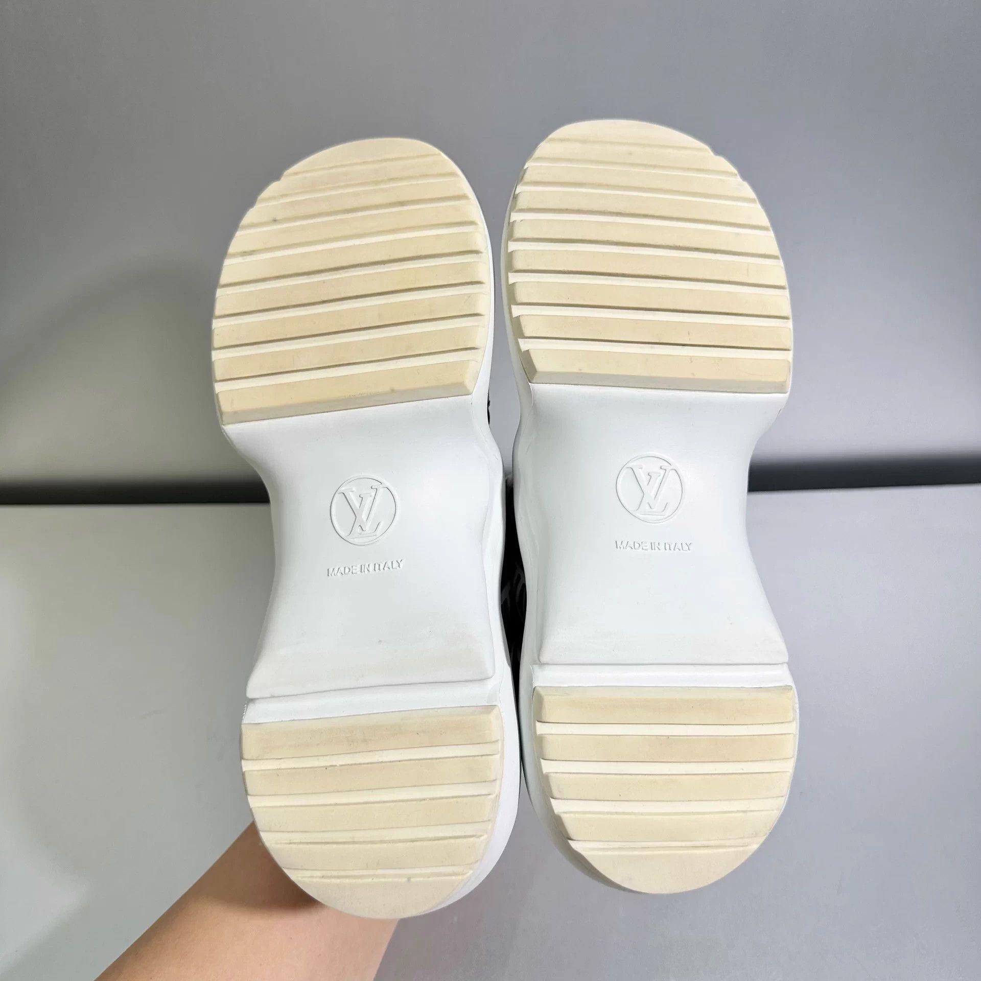 Louis Vuitton LV White Blue Striped Monogram Dad Shoe 36 Mint Size US 5 / IT 35 - 7 Thumbnail