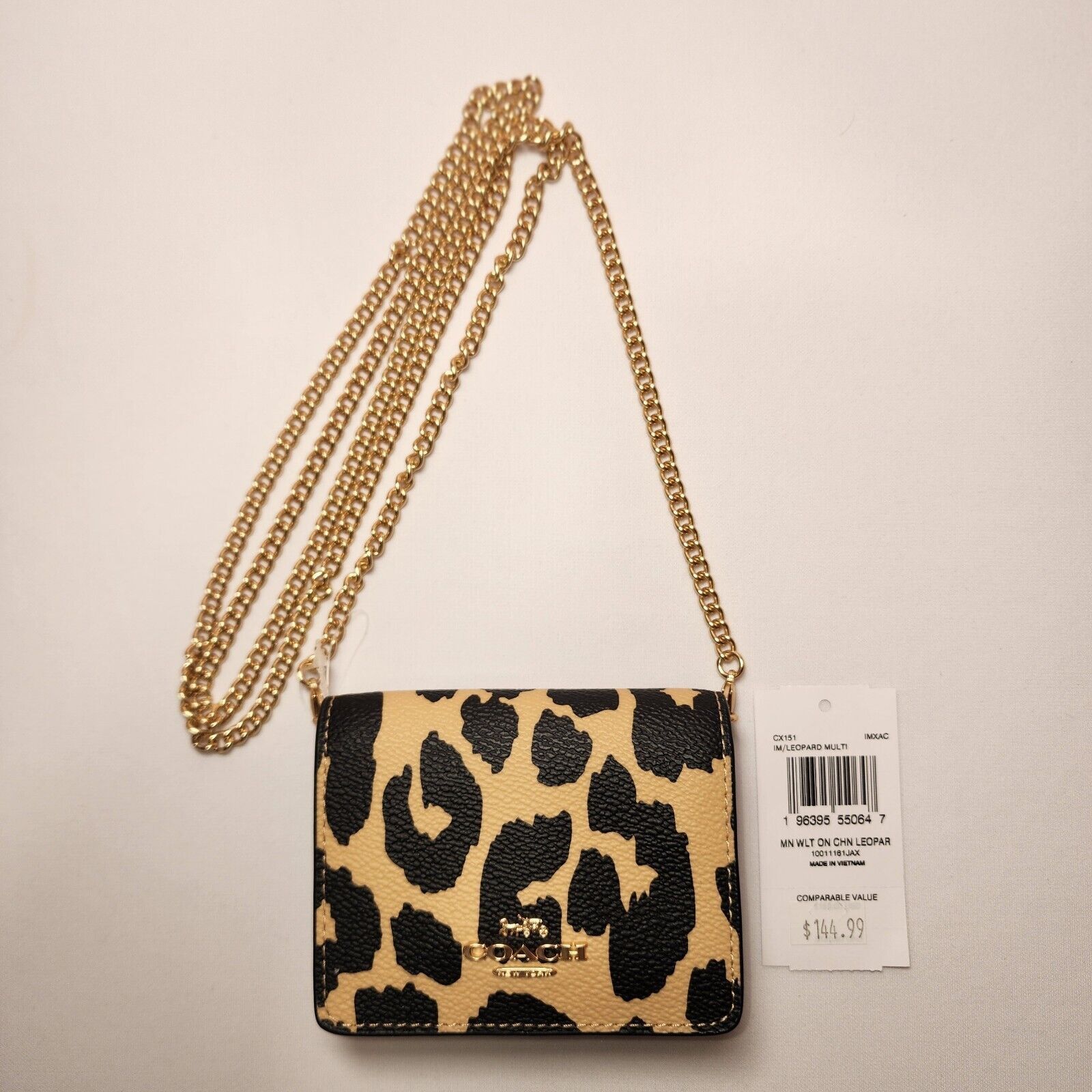 Coach COACH CX151 MINI WALLET ON A CHAIN LEOPARD PRINTCROSSBODY Size ONE SIZE - 1 Thumbnail