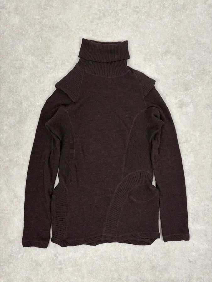 Jean Paul Gaultier 2000s Jean Paul Gaultier Asymetrical Burgundy Turtleneck Size S / US 4 / IT 40 - 3 Thumbnail