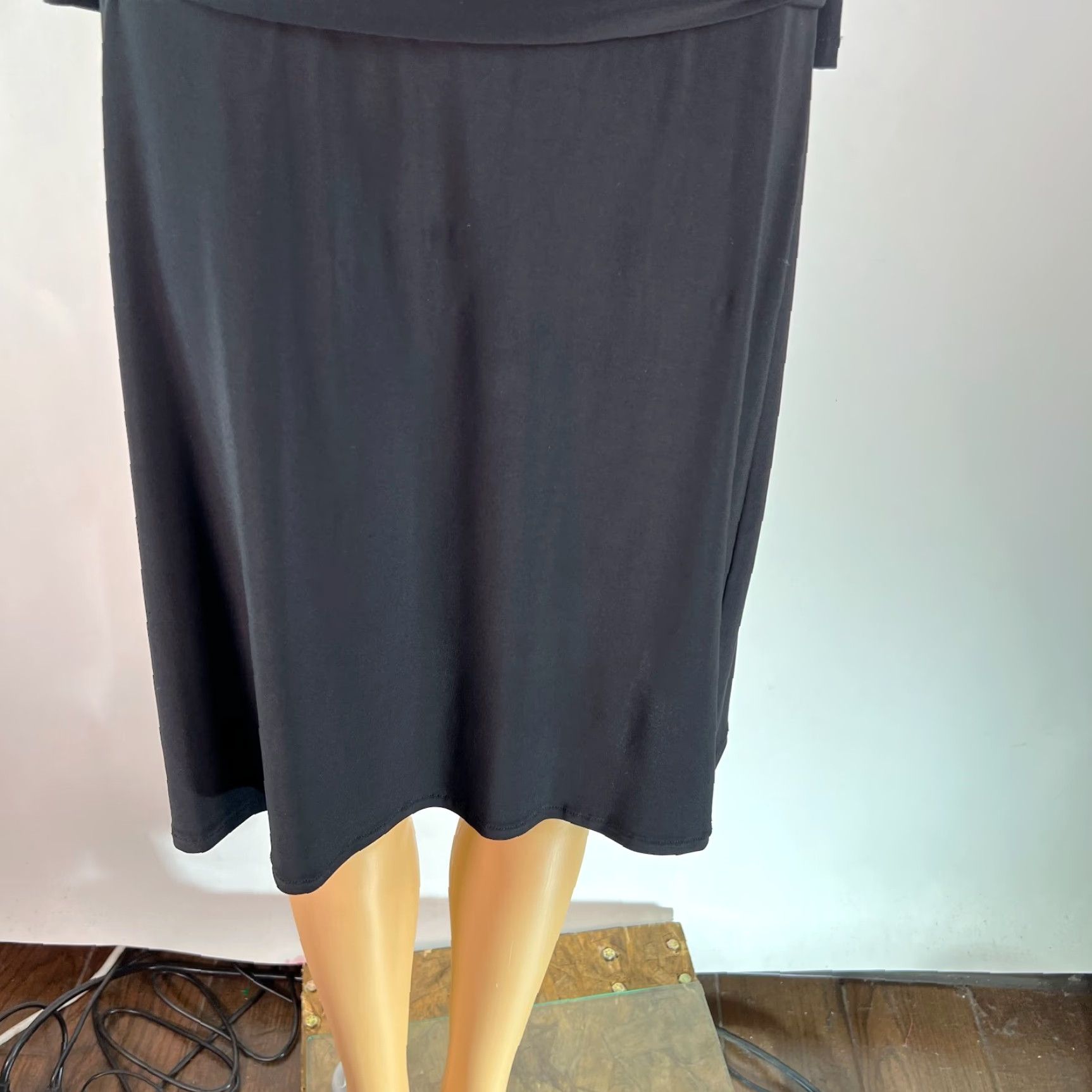 Nine West Nine West Womens V Neck Long Sleeve Stretch Casual Black A-Line Dress Size 8 Size M / US 6-8 / IT 42-44 - 7 Thumbnail