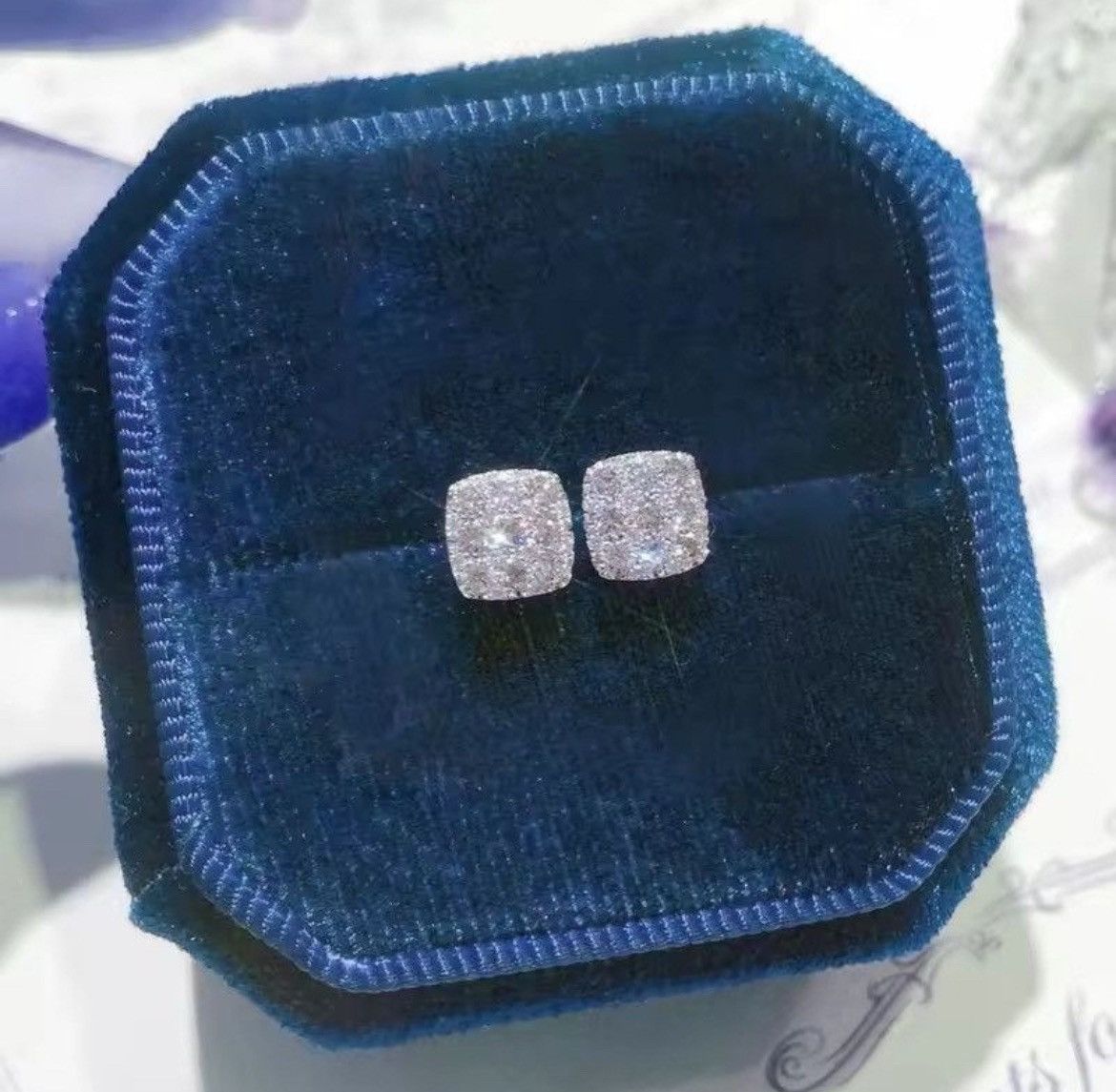 Jewelry Crystal Square earrings （1pairs） Size ONE SIZE - 3 Thumbnail
